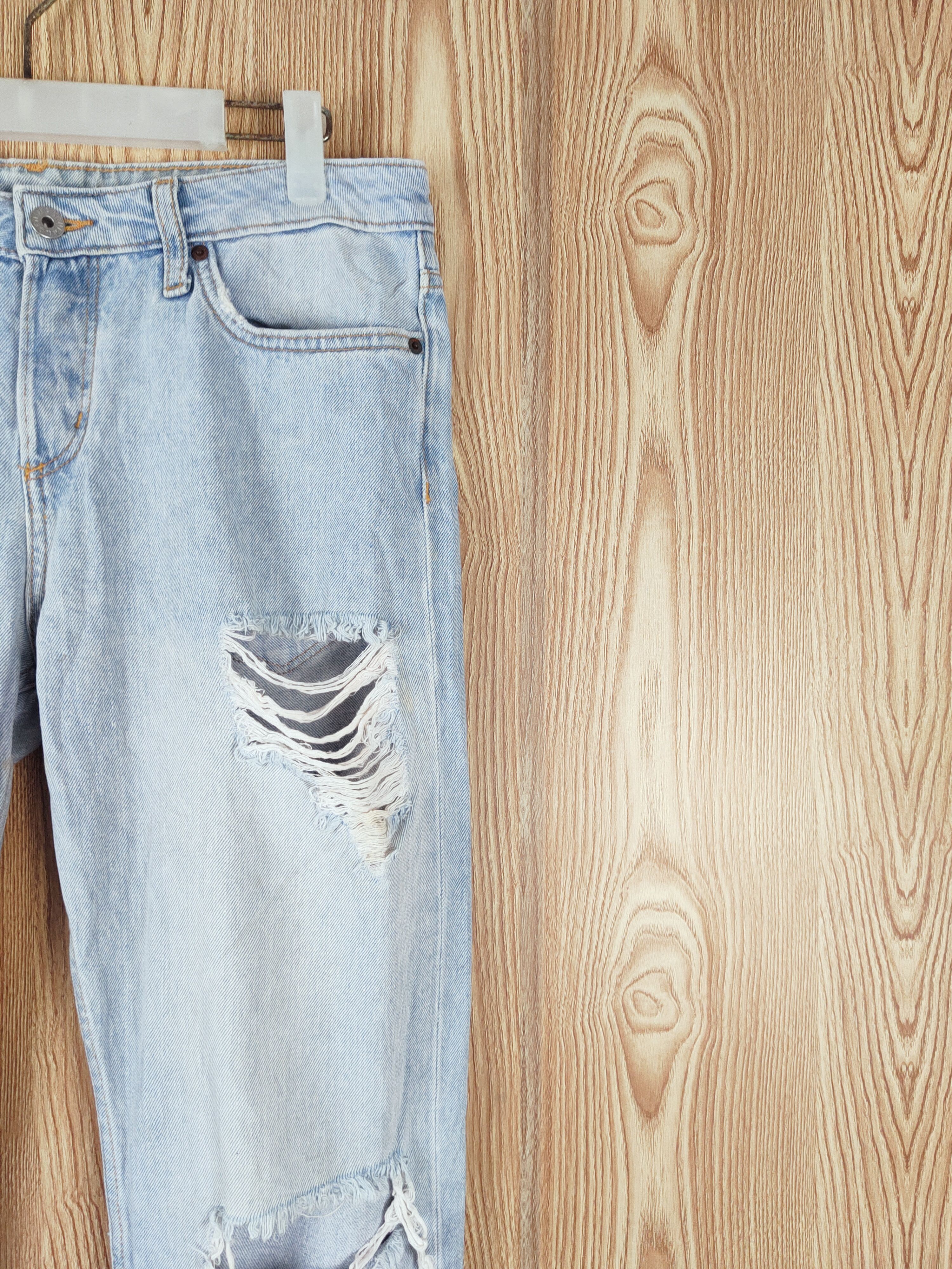 H&M × Japanese Brand VINTAGE 💥 &Denim ❌ H& M Blue Distressed Ripped Jeans Size US 32 / EU 48 - 5 Thumbnail
