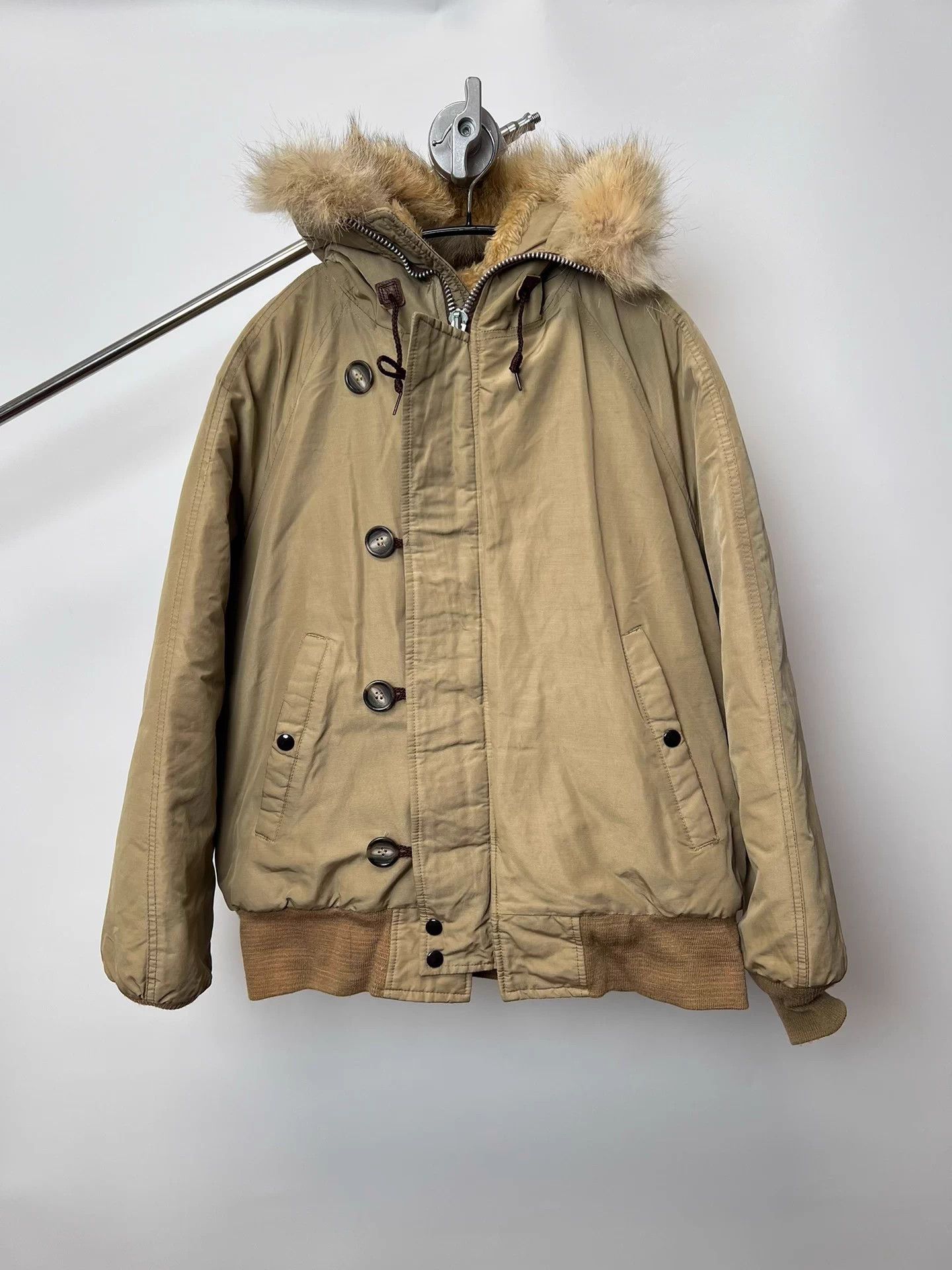 Other Vintage N-2B Light Beige Cotton Bomber Jacket 40 Size US XXS / EU 40 - 1 Thumbnail