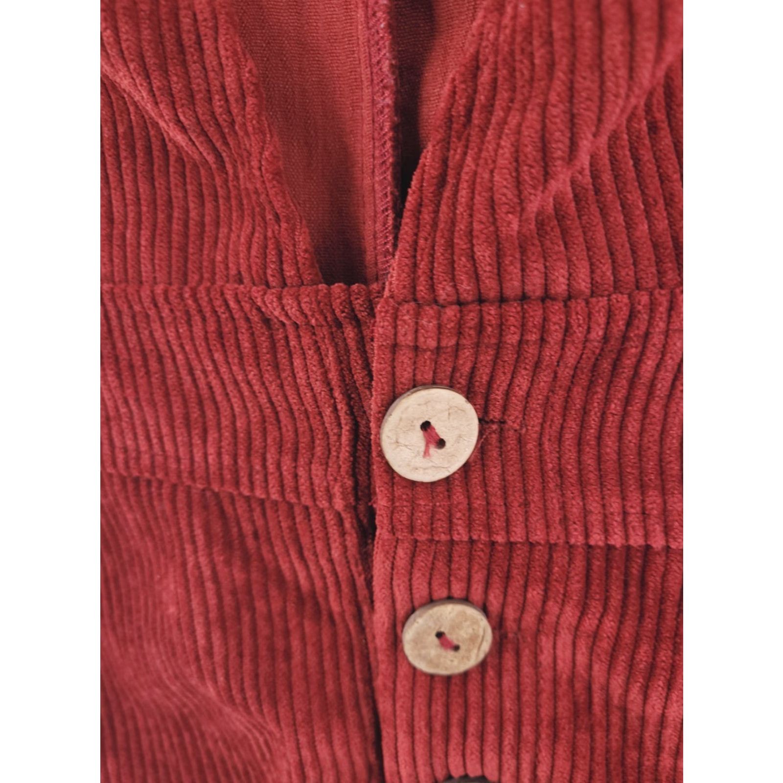 Shein Shein Curve Dress Womens 1X Red Corduroy Knee Length A-Line Dress - Knee Length - Red - 1X - Women Size XL / US 12-14 / IT 48-50 - 4 Thumbnail