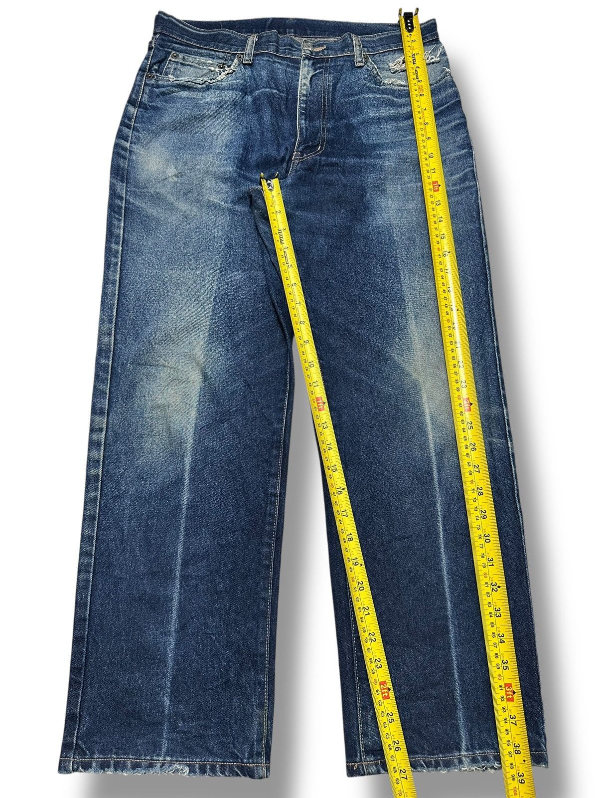 Warehouse Unique Clothing Warehouse Single R Baggy Loose and Faded Size US 33 - 12 Thumbnail