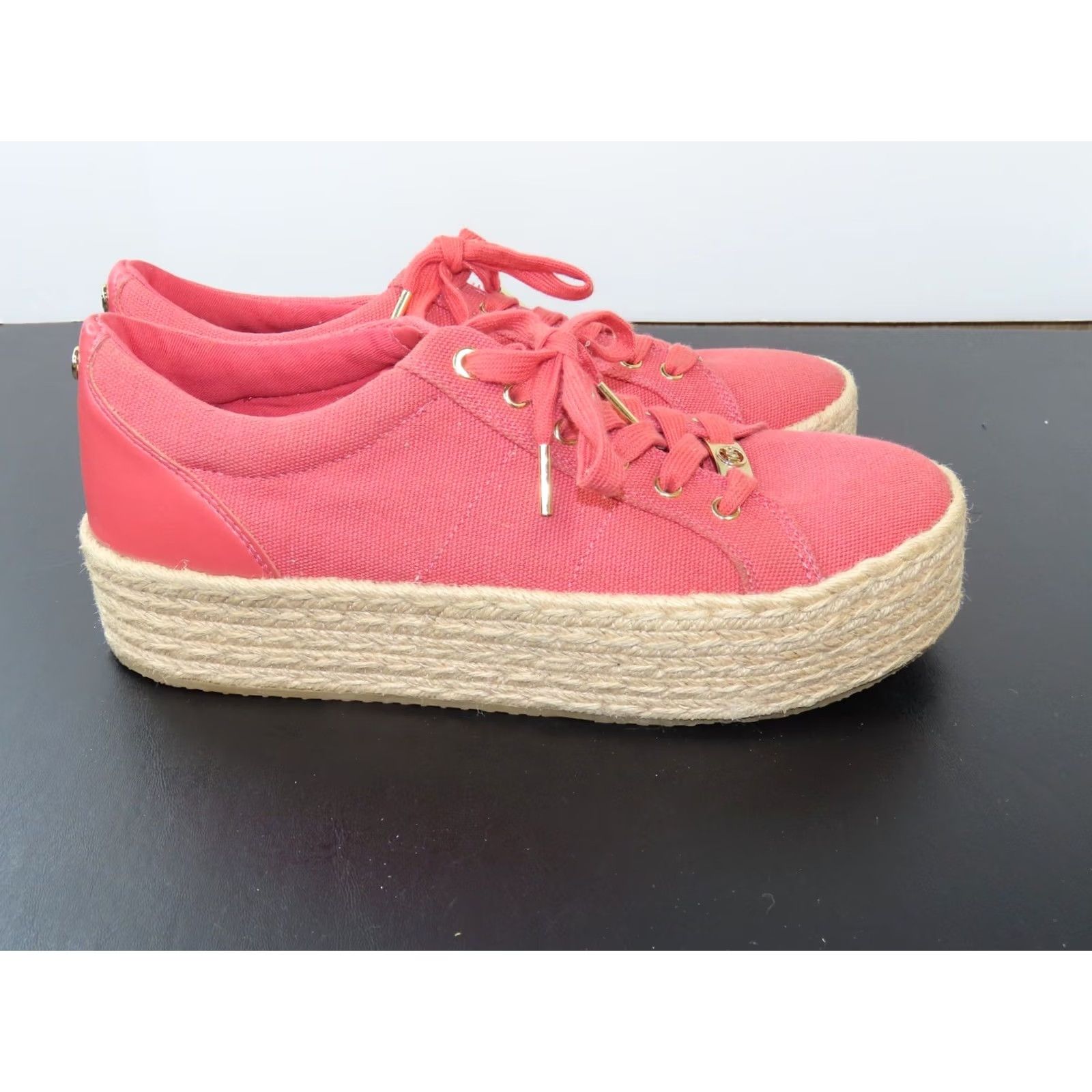 Michael Kors Michael Kors LIBBY Cotton Canvas Espadrille Platform Sneakers Women's Size 10M Pink Platform Espadrille Sneakers Mens Womens Girls Size US 10 / IT 40 - 7 Thumbnail