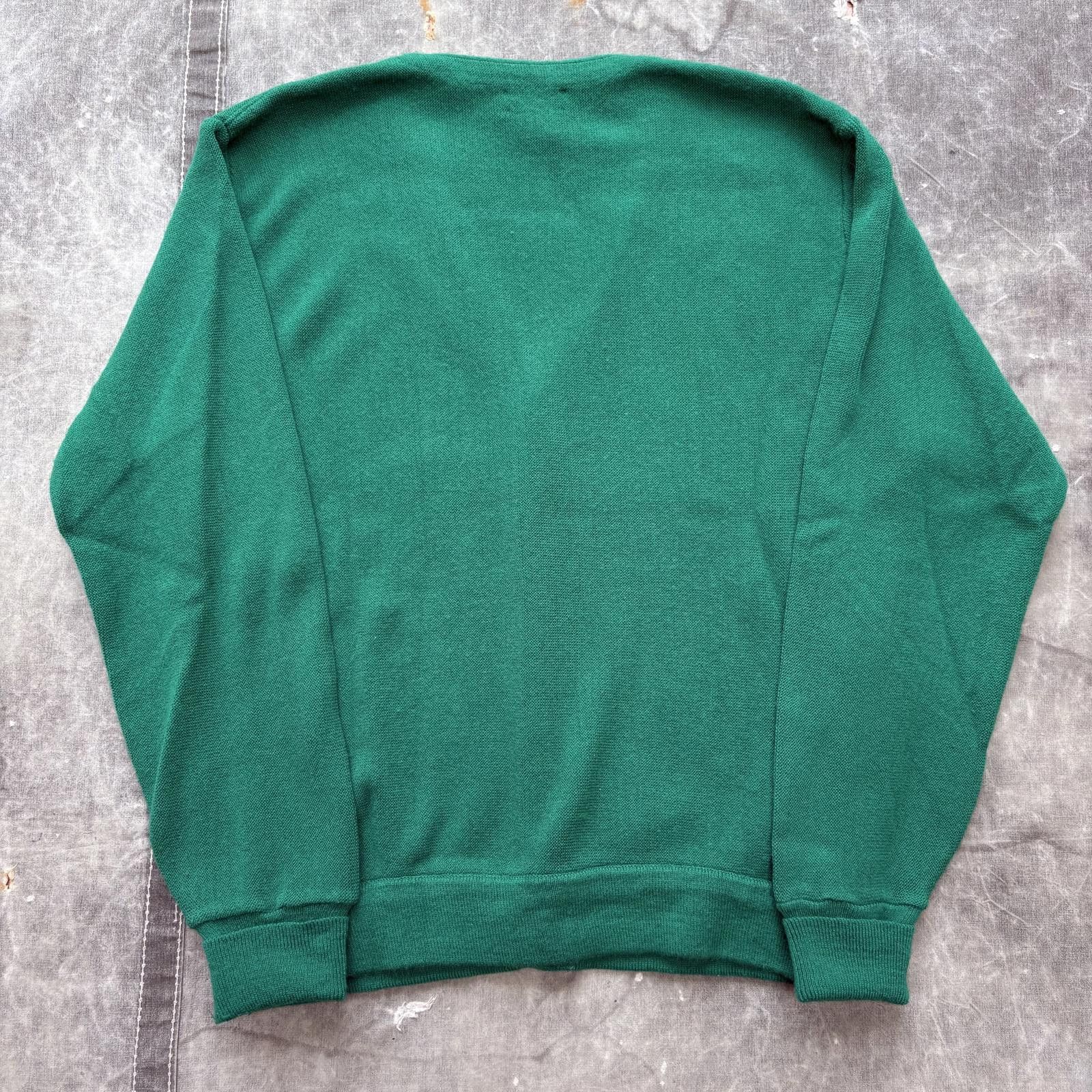 Izod Vintage 90s Izod Bright Green Grunge Knit Sweater Cardigan Size US L / EU 52-54 / 3 - 4 Thumbnail