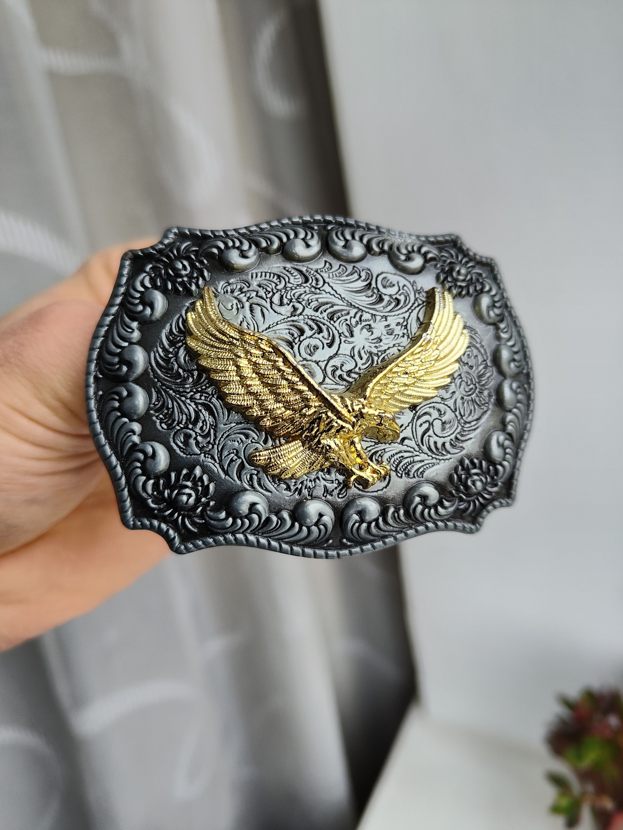 American Eagle Outfitters 🦅Golden Eagle Buckle Belt Gold Eagle Buckle Size ONE SIZE - 4 Thumbnail
