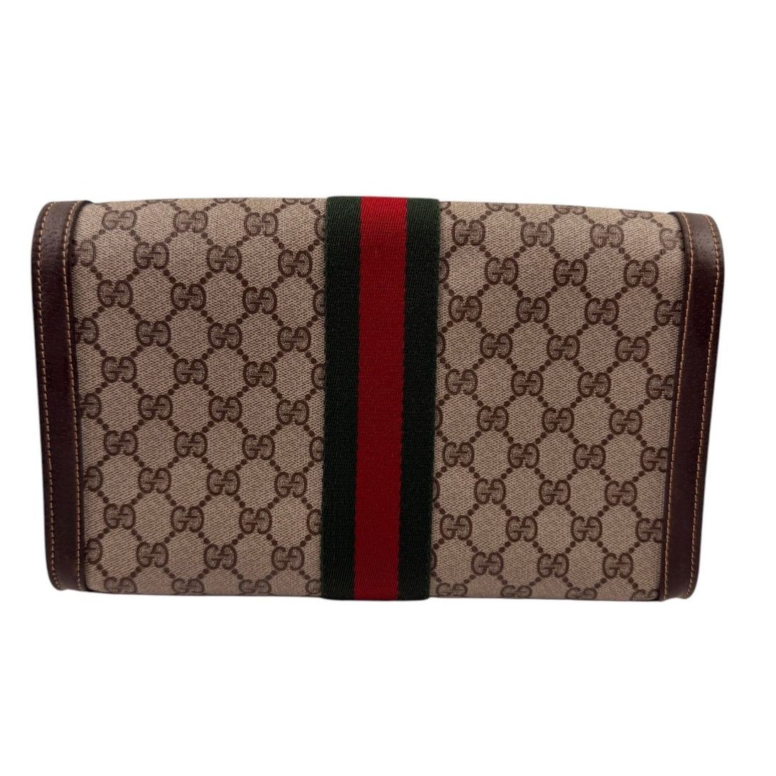 Gucci GUCCI Vintage GG Canvas Web Sherry Line Handbag Beige Red Size ONE SIZE - 3 Thumbnail