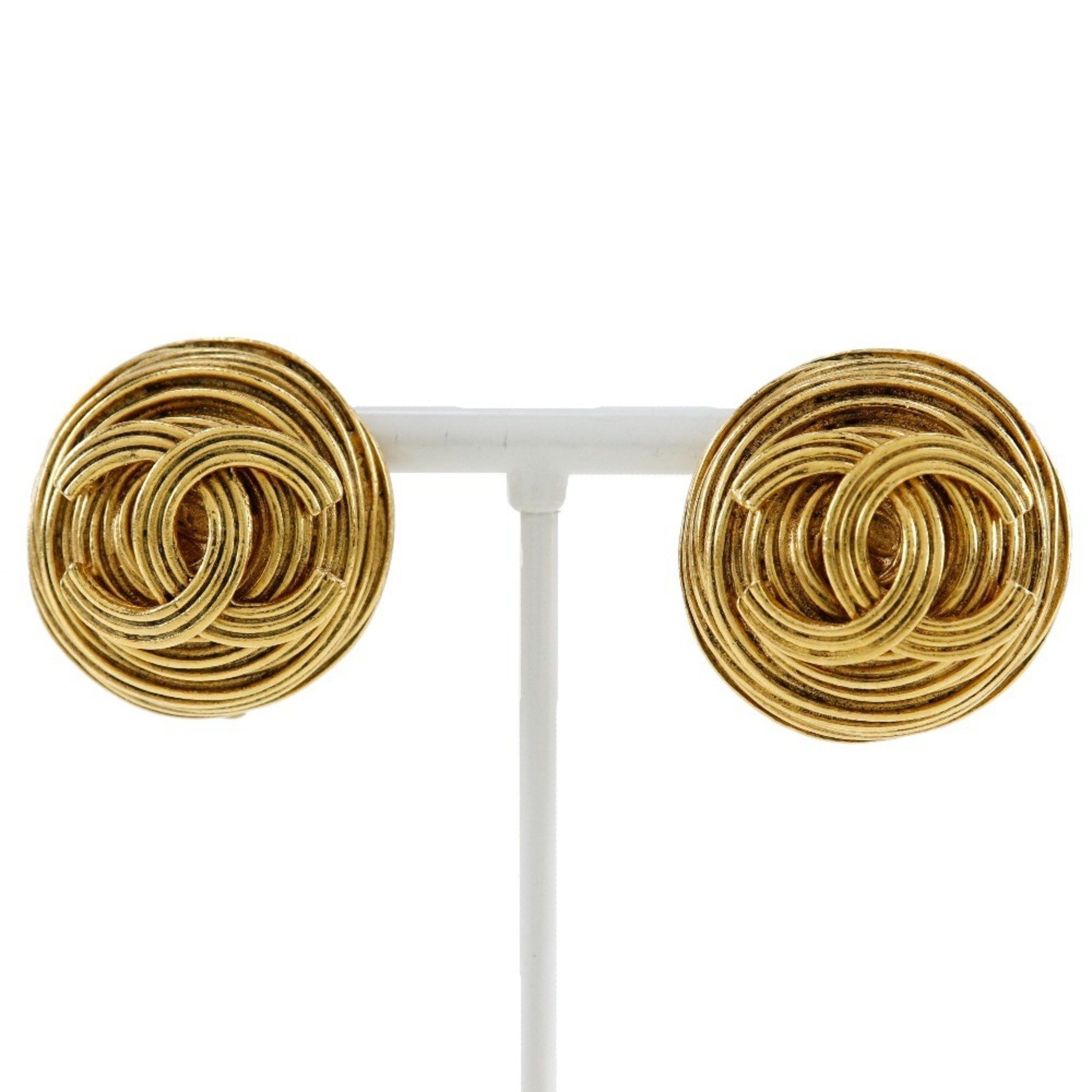 Chanel CHANEL Coco Mark Earrings, Gold Plated, 1994, 94A, Approx. 26.0g, COCO Mark, Women's Size ONE SIZE - 1 Thumbnail