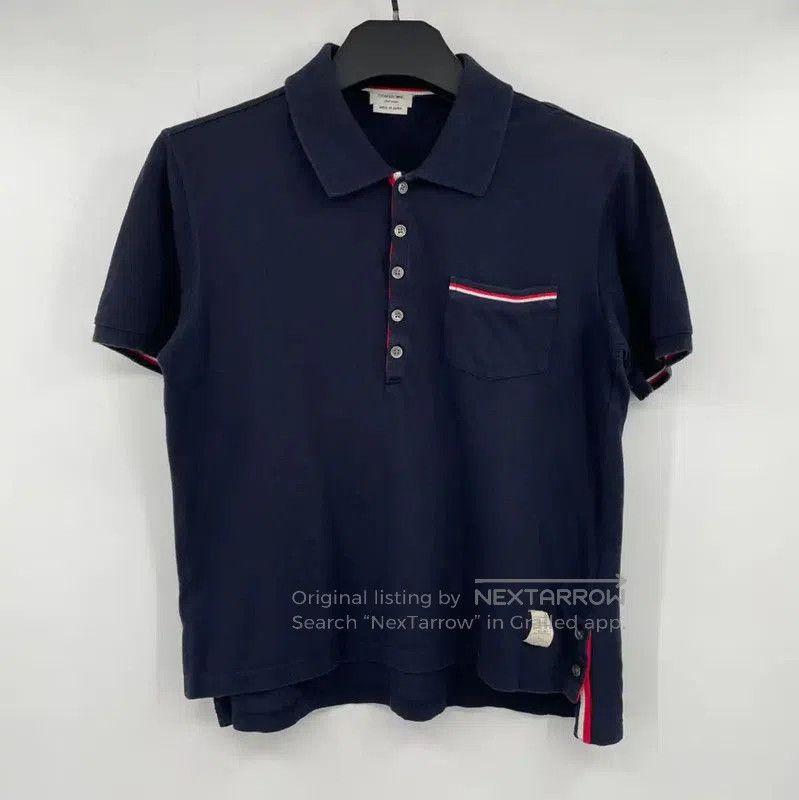 Thom Browne Thom Browne Men's Navy Blue Cotton Polo . Size US M / EU 48-50 / 2 - 1 Thumbnail