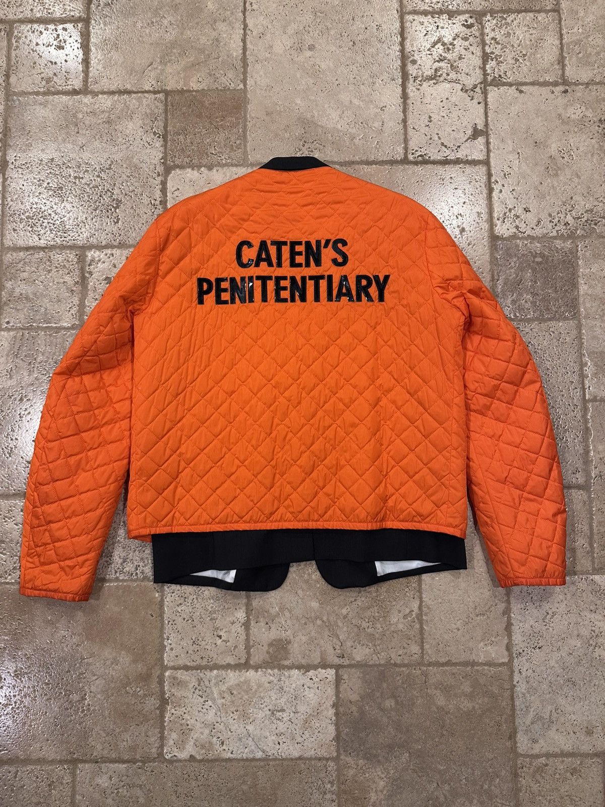 Dsquared2 Orange Quilted Jacket / Vest Calen’s Penitentiary