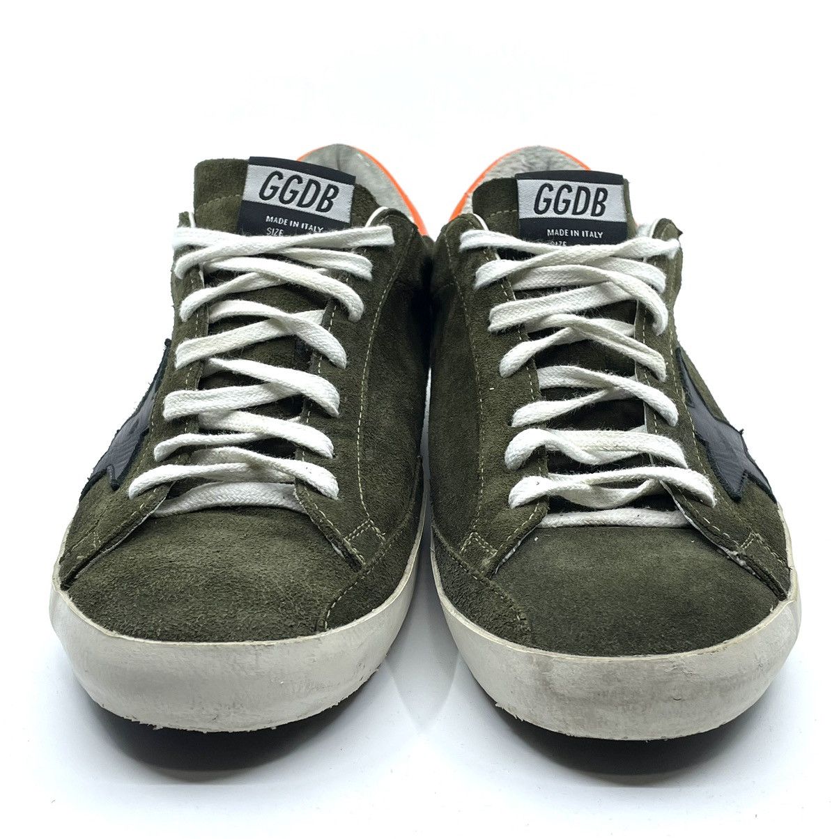 Designer Distressed Golden Goose Superstar Olive Suede Sneakers Size US 10 / EU 43 - 2 Thumbnail