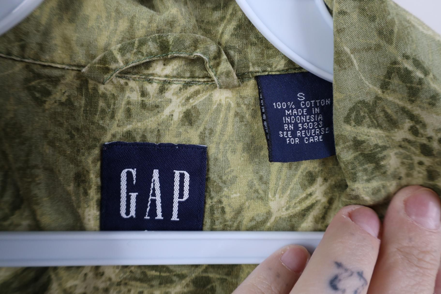 Gap Vintage 90s Gap Nature Leaf Beach Luau Hawaiian Button Shirt Size US S / EU 44-46 / 1 - 7 Thumbnail