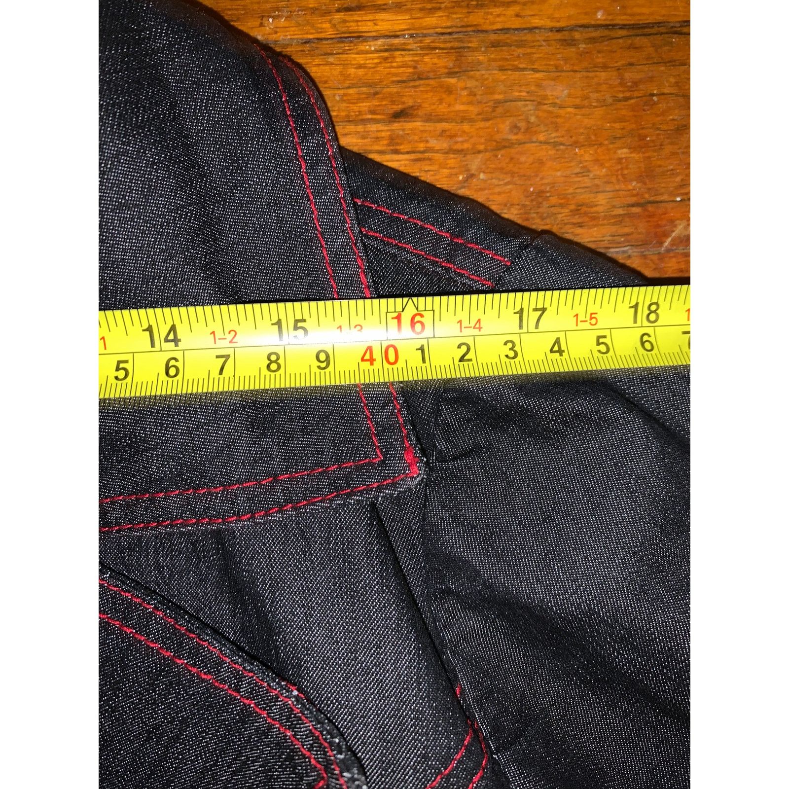 Other × Vintage Bisou Bisou Denim Jacket Belted Dark Wash Red Stitch L Y2K Size L / US 10 / IT 46 - 11 Thumbnail