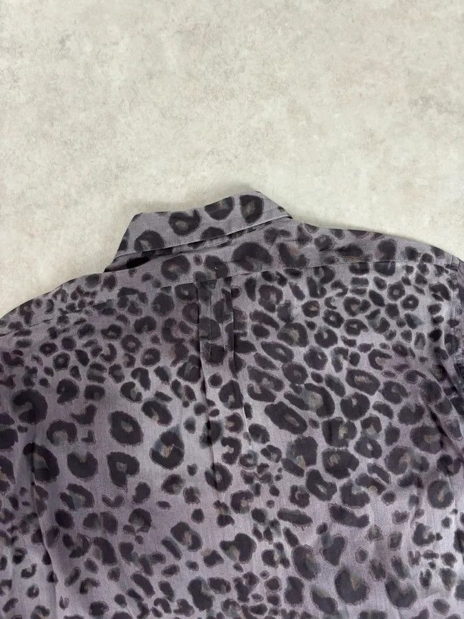 Dries Van Noten Dries Van Noten Grey & Black Leopard Print Shirt Size US S / EU 44-46 / 1 - 6 Thumbnail