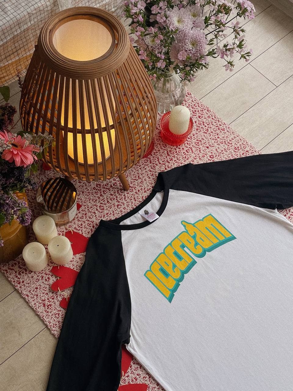 Icecream Icecream Anime Raglan Tee White Black 3/4 Sleeve Size US L / EU 52-54 / 3 - 5 Thumbnail