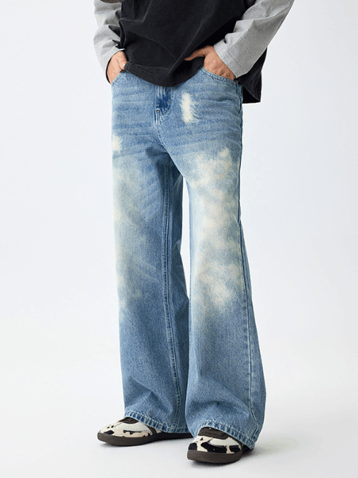 Japanese Brand × Jean Straight street casual washed all-match distressed jeans Size US 32 / EU 48 - 1 Thumbnail