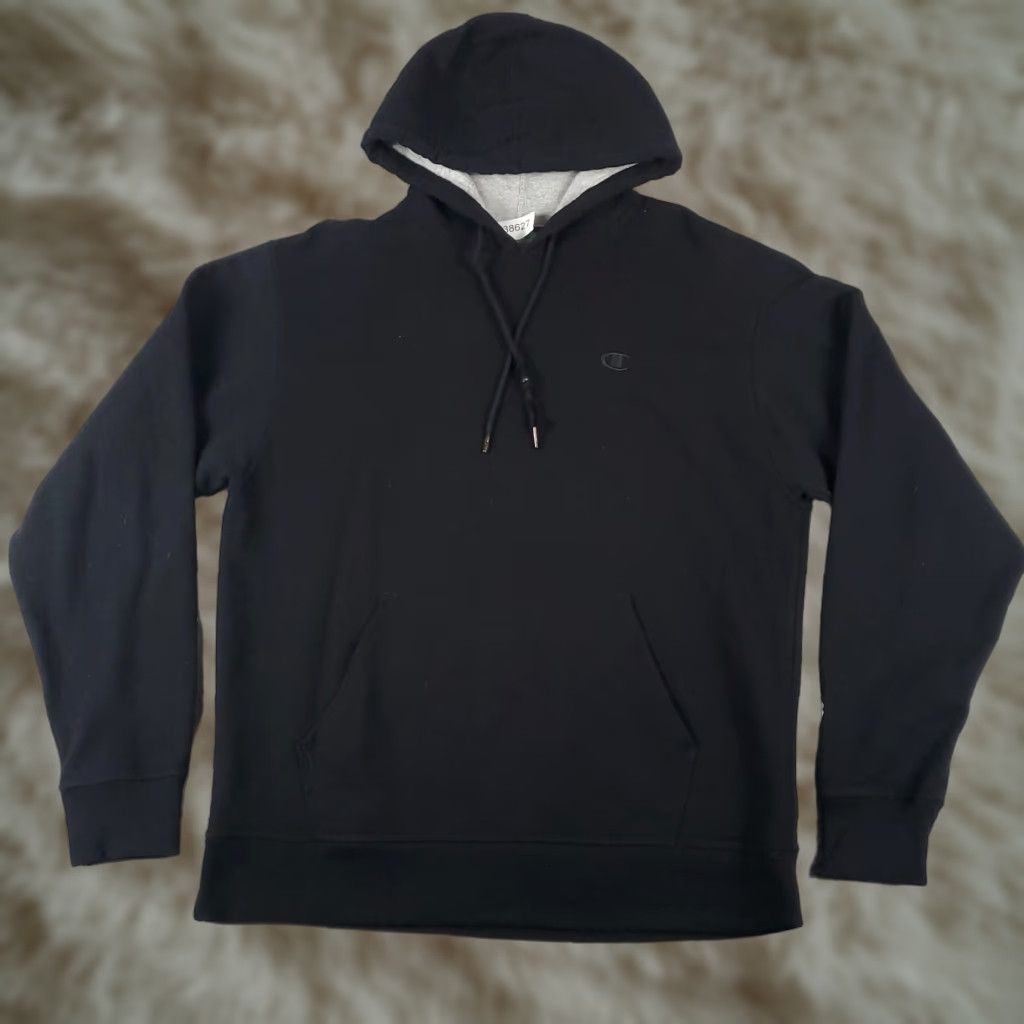 Champion Champion Hoodie Mens Large Black Pullover Sweatshirt Fleece Size US L / EU 52-54 / 3 - 1 Thumbnail