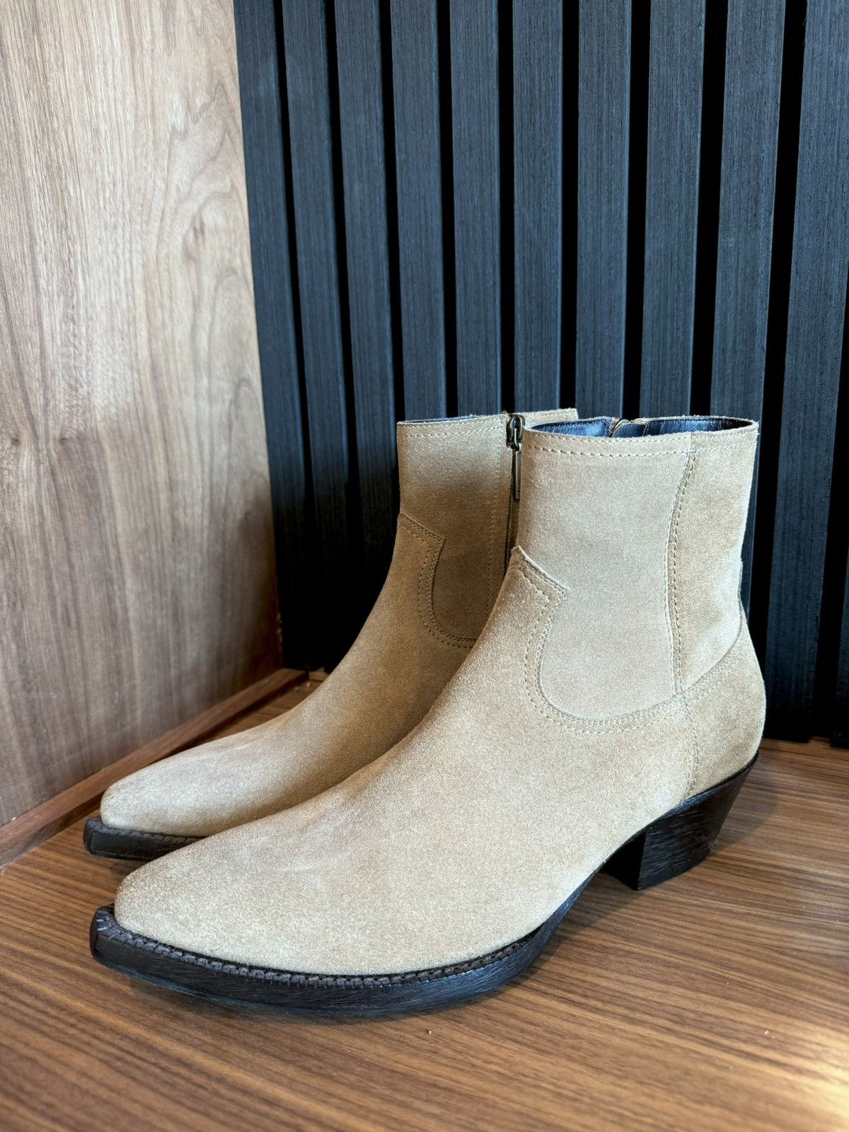 image of Saint Laurent Paris Saint Laurent Lukas Boots in Light Tan, Men's (Size 9)