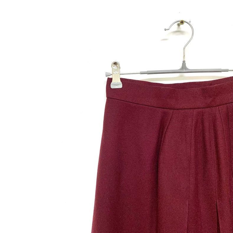 Yves Saint Laurent Ysl Burgundy Pleated Skirt Size 36-2506 Size 35" - 8 Thumbnail