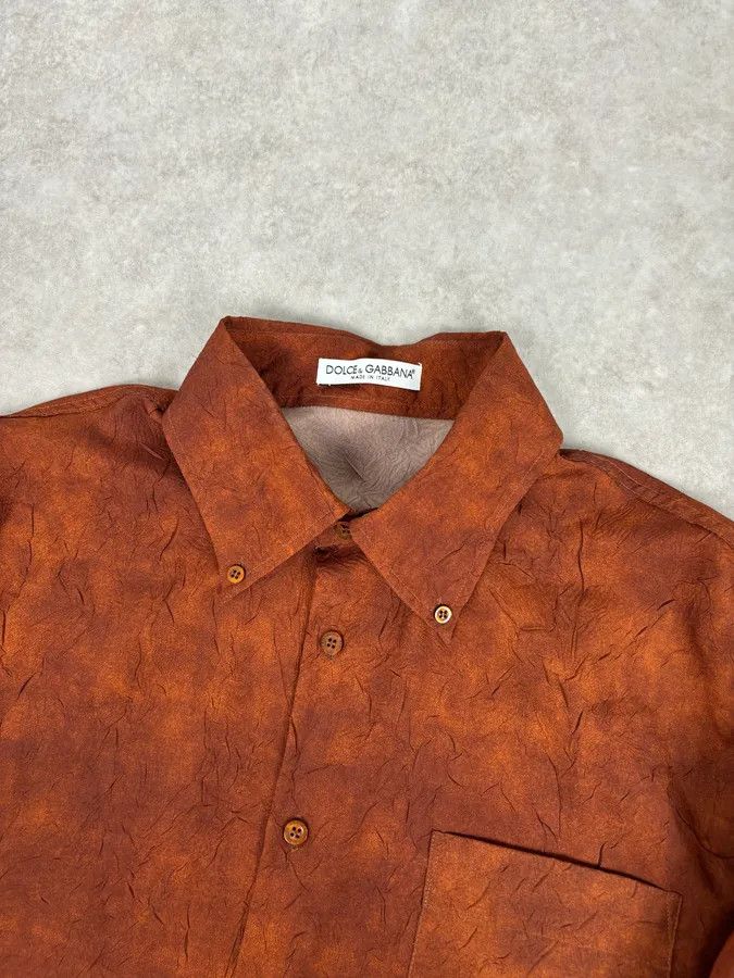 Dolce & Gabbana Dolce & Gabbana Rust Suede Brown Shirt Size US M / EU 48-50 / 2 - 4 Thumbnail