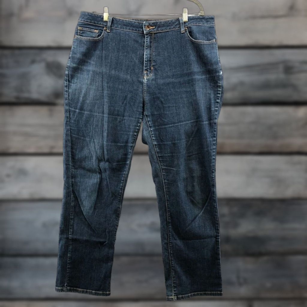 Vintage VINTAGE L.L. Bean Jeans Womens Plus Size 20 Tall Classic Fit Straight Leg Blue Denim Clothing Size 42" / US 20 - 1 Thumbnail