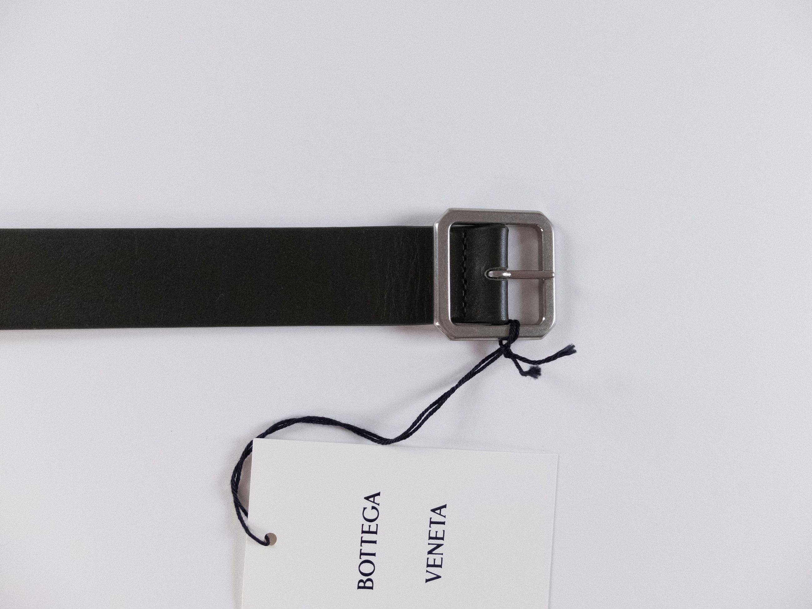 Bottega Veneta BOTTEGA VENETA dark green & kiwi reversible leather belt 100 Size 40 - 3 Thumbnail
