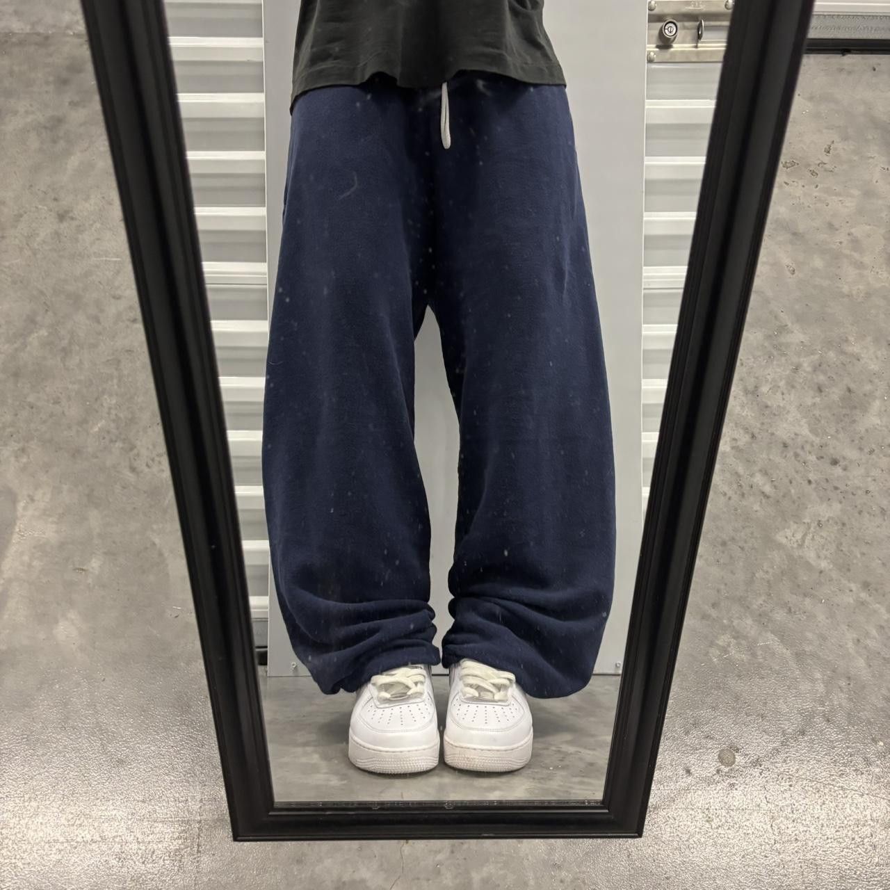 Japanese Brand × Vintage Crazy Vintage Y2K/2000s Baggy Navy Blue Skater Essential Sweatpants! Size US 32 / EU 48 - 1 Thumbnail
