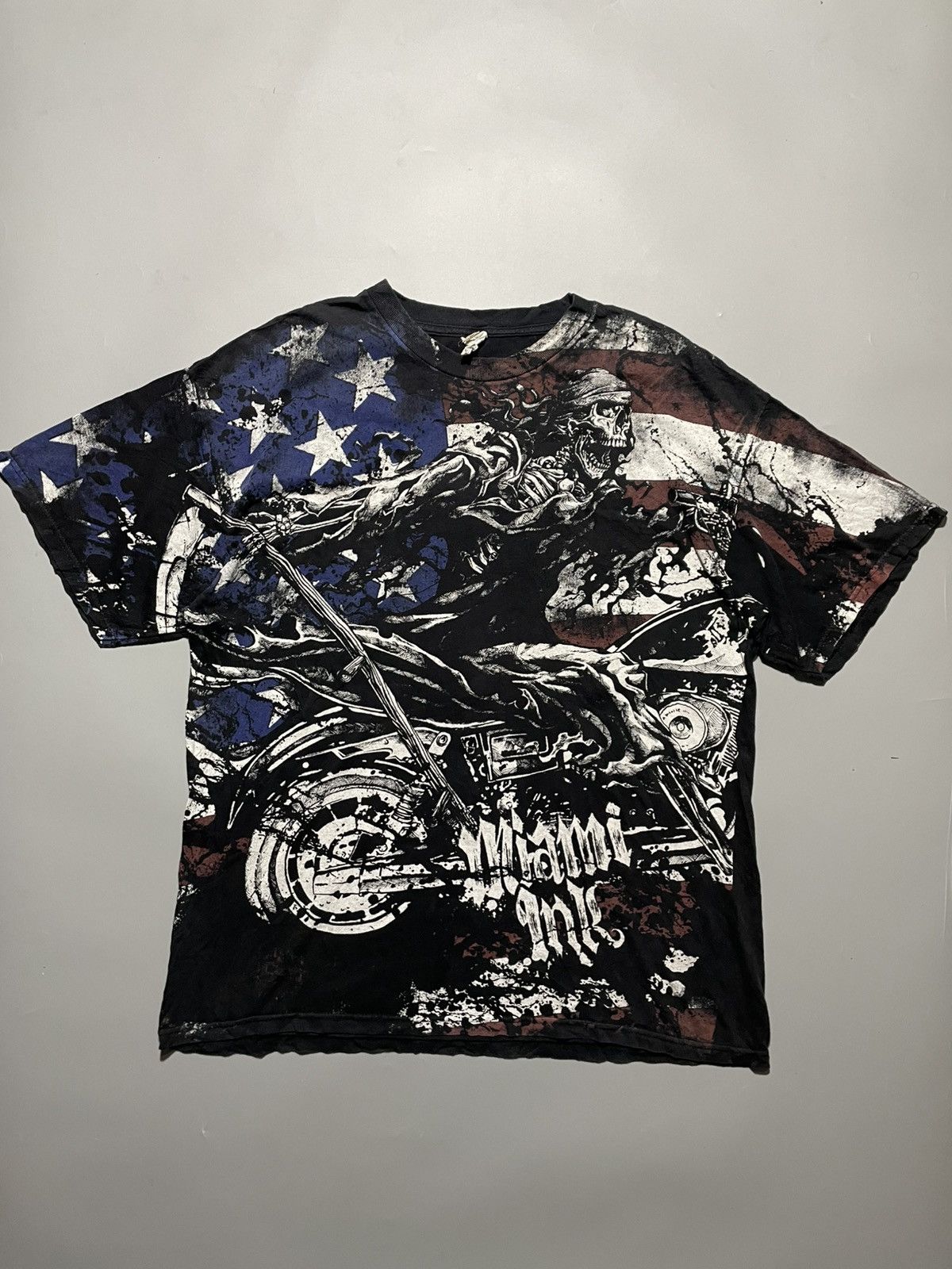 Other Y2k Miami Ink Skeleton Biker Graphic Tee Size US XL / EU 56 / 4 - 2 Thumbnail