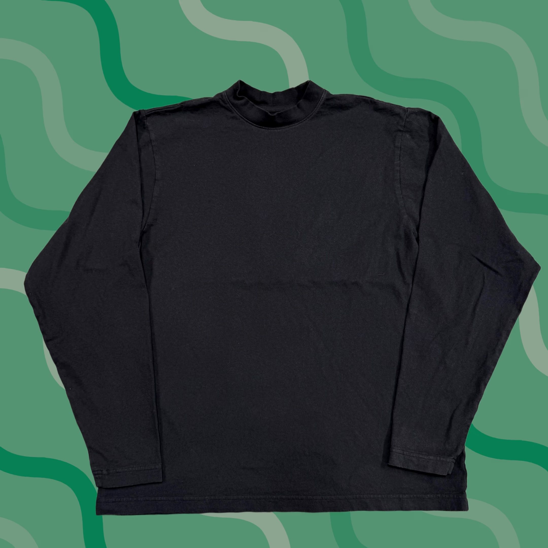 Yeezy YZY Shirt Mens Medium Black Long Sleeve Mock Neck Minimalist Basic Yeezy Top Size US M / EU 48-50 / 2 - 1 Thumbnail