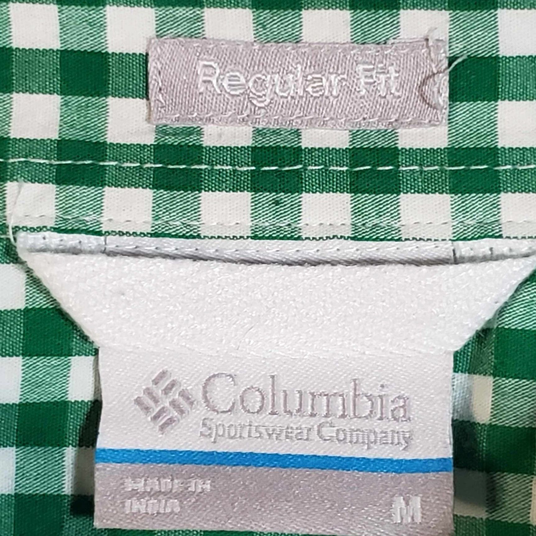 Vintage Columbia Shirt Gingham Button Down Regular Fit Green Mens M Size US M / EU 48-50 / 2 - 2 Thumbnail