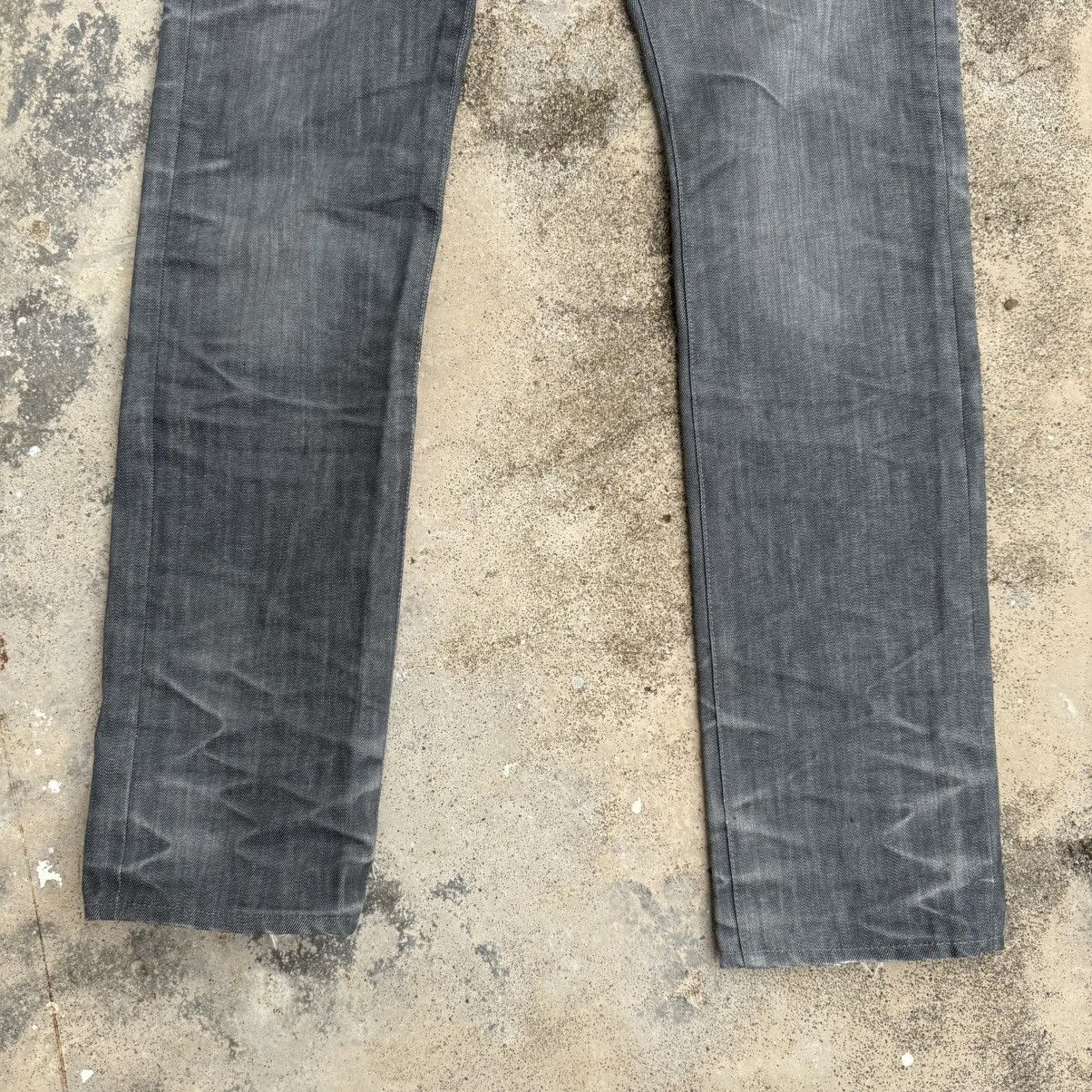 VINTAGE RED CARD FADED GRAY JEAN DENIM PANTS