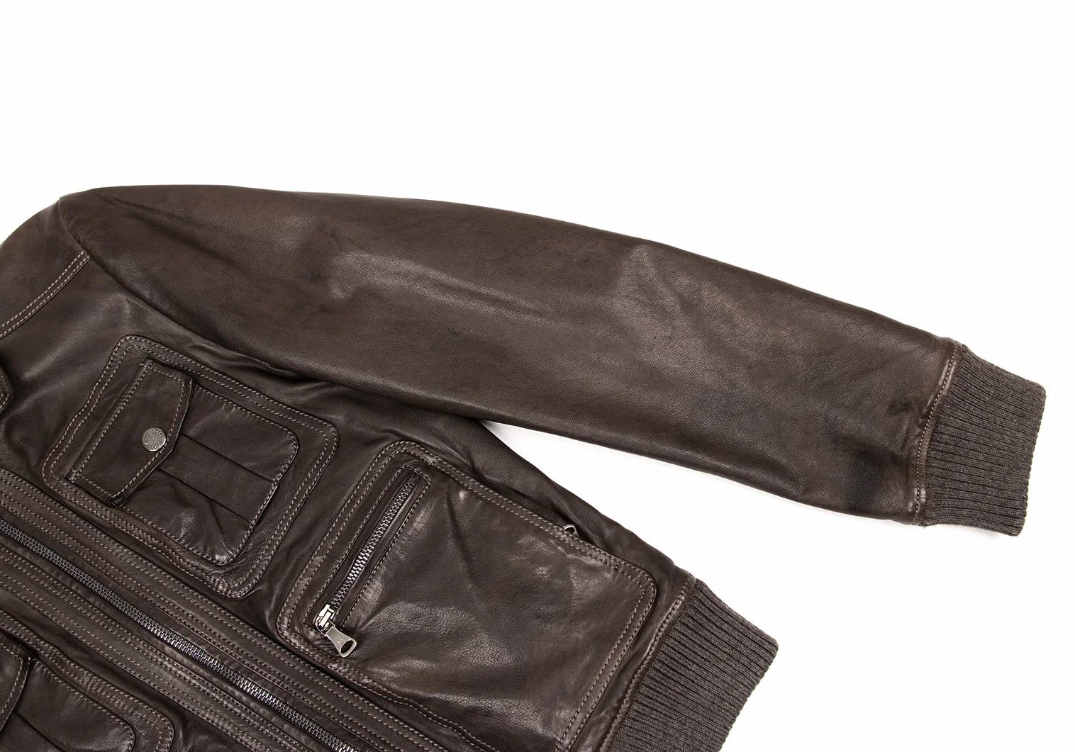 Dolce & Gabbana Pocket Design Quilted Lining Lambskin Leather Blouson Brown Size US S / EU 44-46 / 1 - 7 Thumbnail