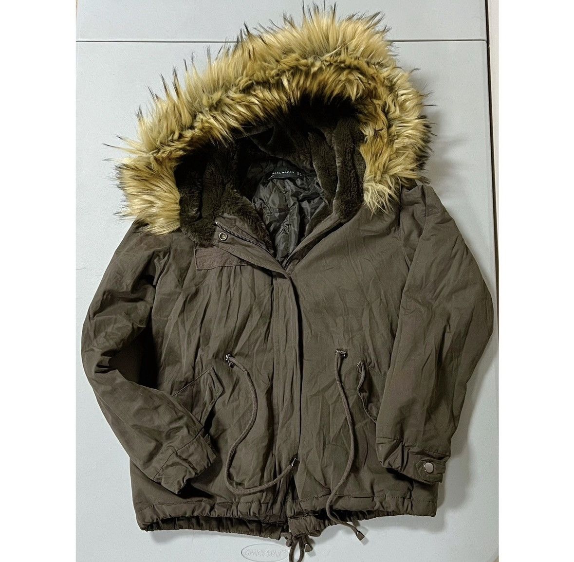 Zara Zara Brown Tan Beige Fur Winter Jacket Coat Outerwear XS 🤎✨ Size XS / US 0-2 / IT 36-38 - 1 Thumbnail