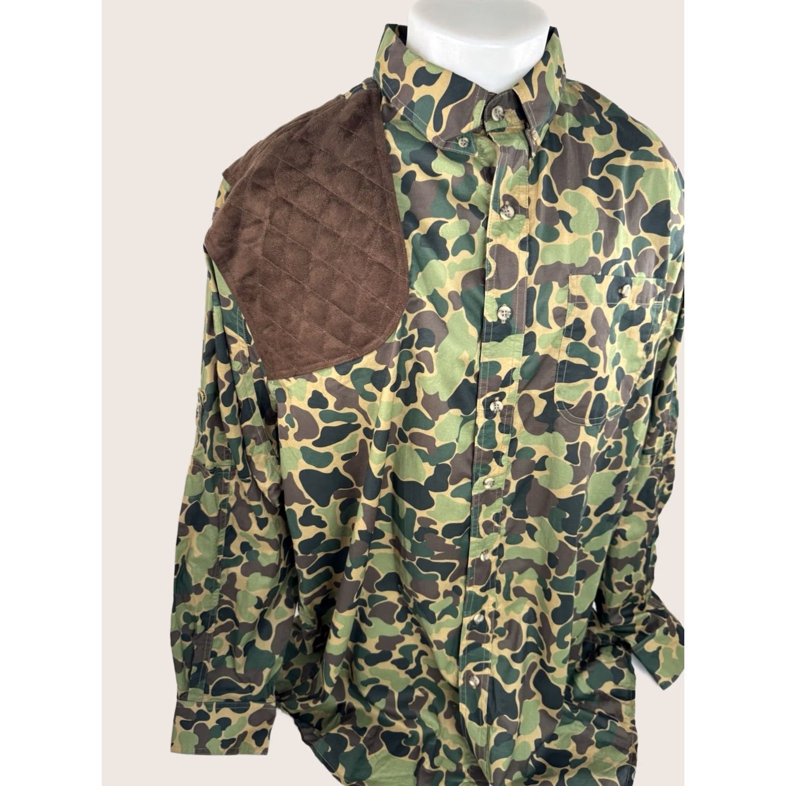 Vintage Kevins Plantation Padded Shoulder Camouflage 2XL Tall Hunting Shirt EXCELLENT Size US XXL / EU 58 / 5 - 1 Thumbnail