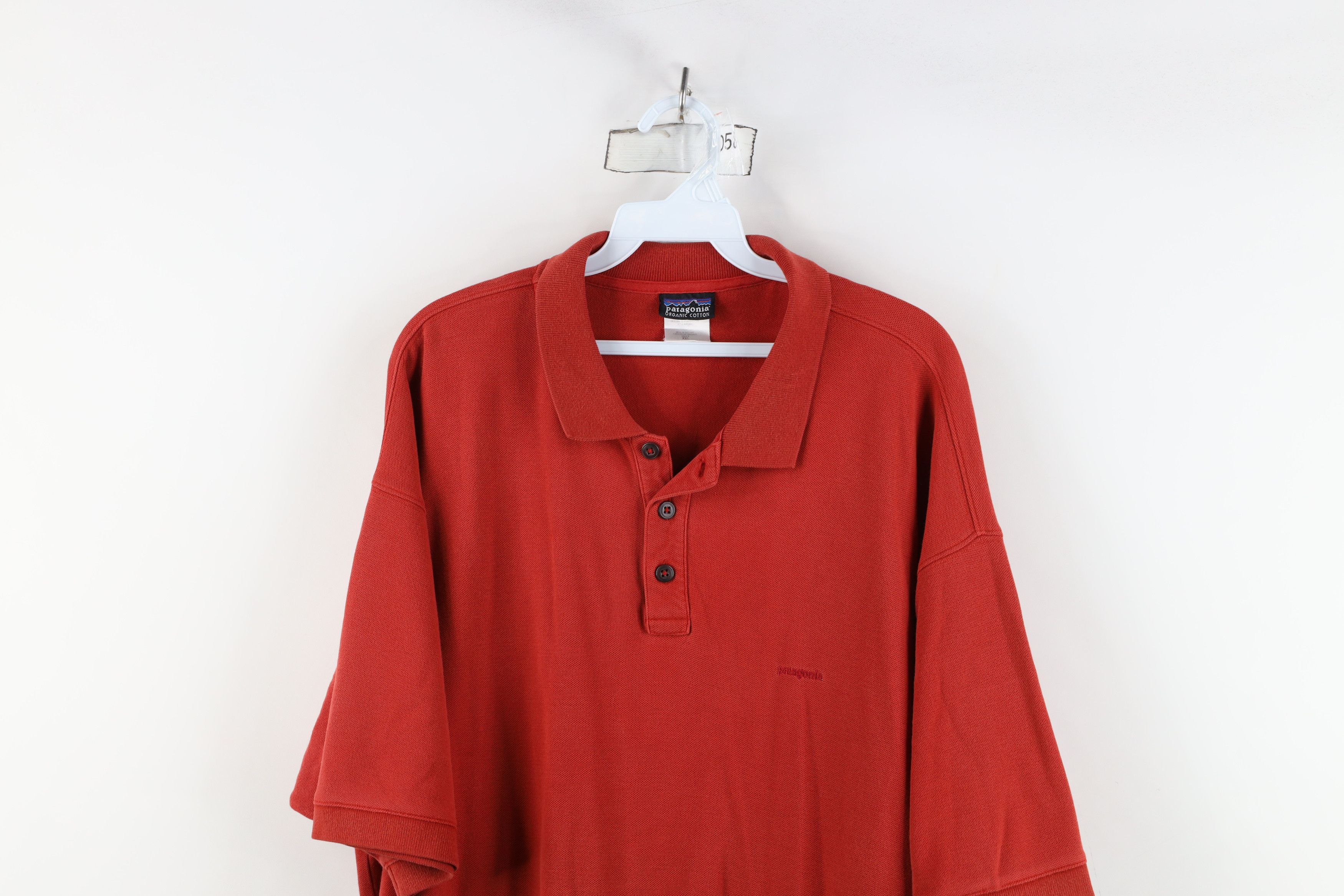 Patagonia × Vintage Vintage Patagonia Spell Out Organic Cotton Polo Shirt Red Size US XXL / EU 58 / 5 - 2 Thumbnail
