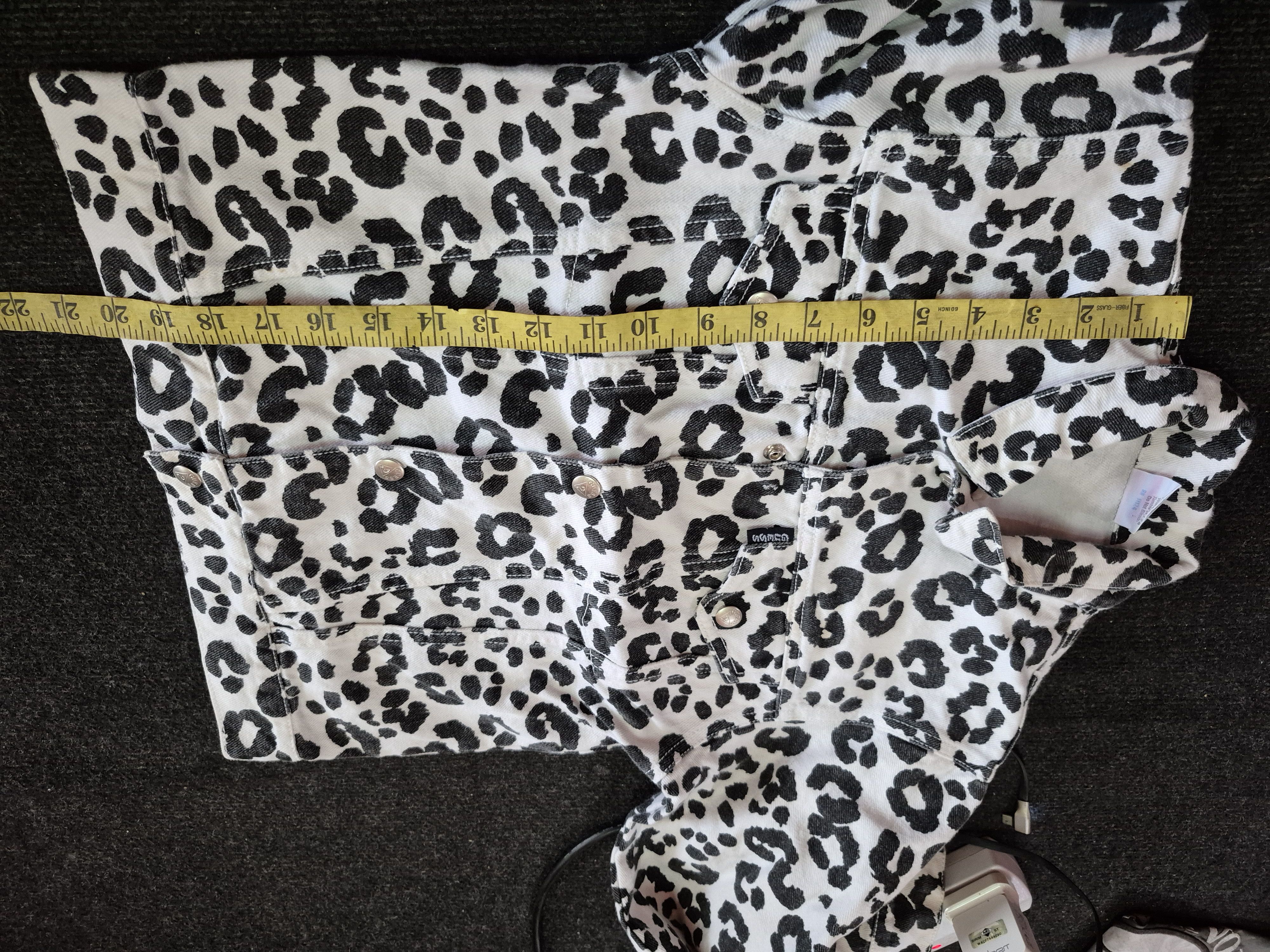 Guess 🔥 Vintage Baby Guess Leopard Print Denim Jacket Size XXS / US 00 / IT 34 - 17 Thumbnail