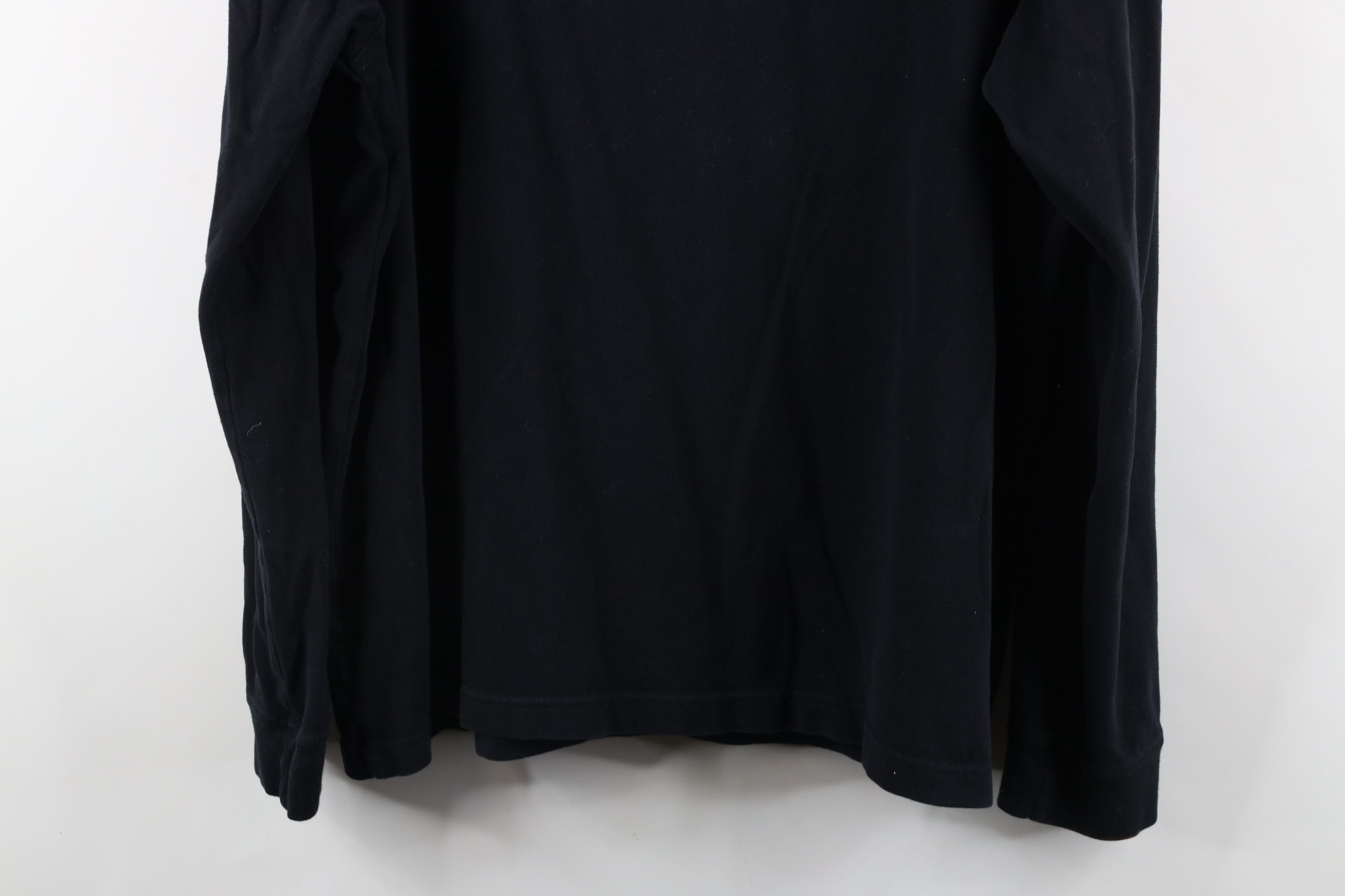 Vintage Vintage 90s Streetwear Blank Long Sleeve Polo Shirt Black Size US L / EU 52-54 / 3 - 12 Thumbnail