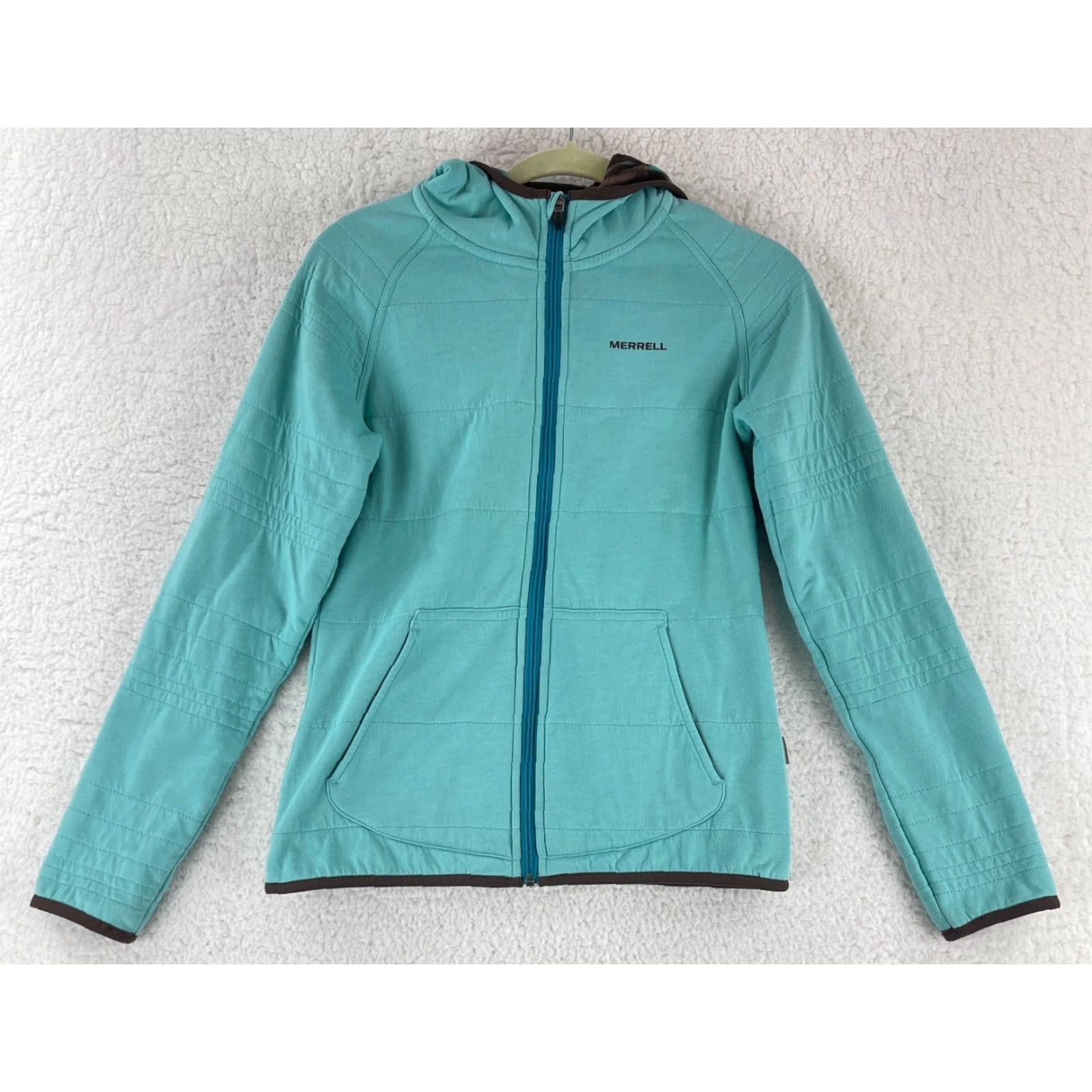 Merrell Merrell Womens Sweater Full Zip Hooded Long Sleeve Pockets Blue Outdoor Casual Travel Shirt Size S / US 4 / IT 40 - 2 Thumbnail