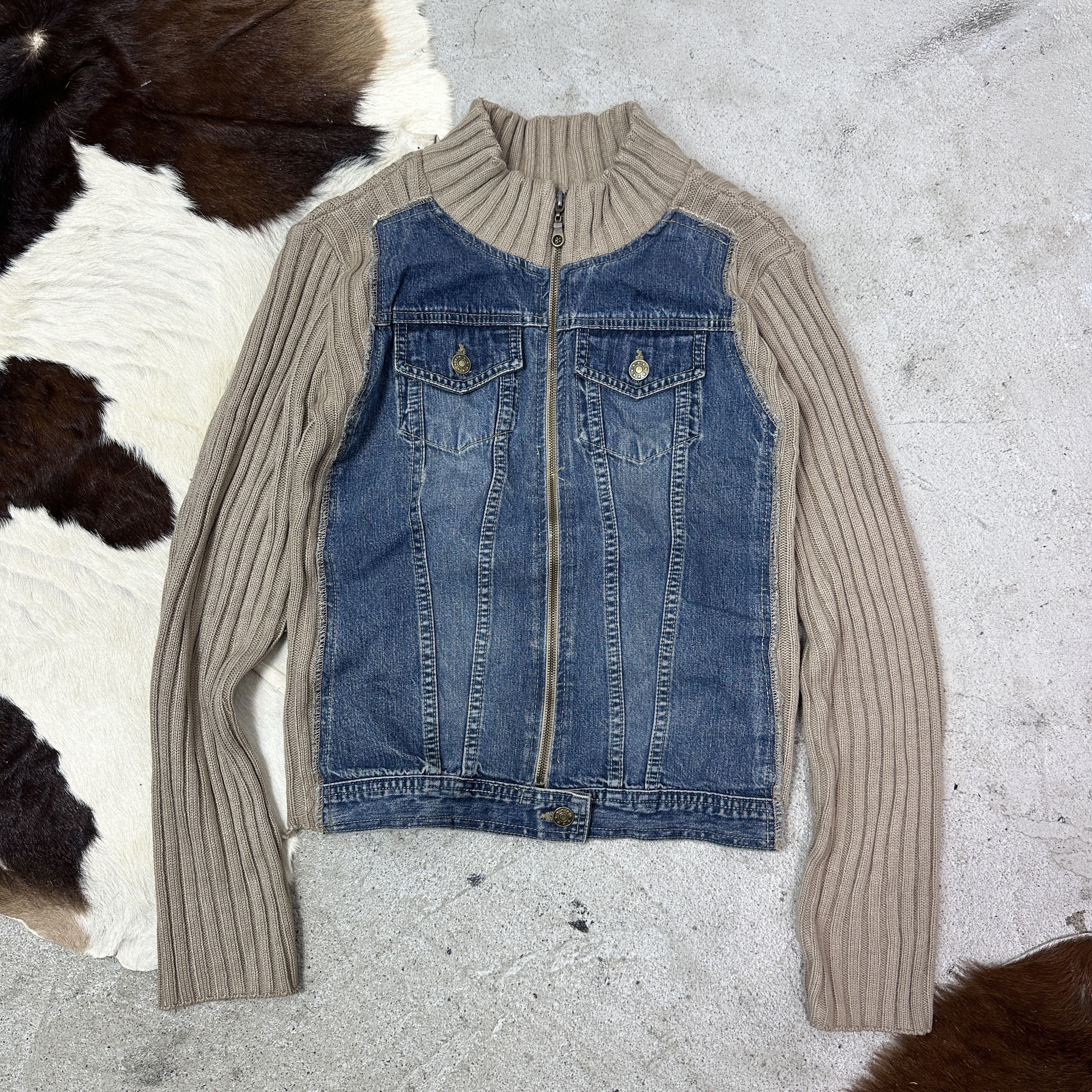 Vintage Vintage Avant Garde Hybrid Denim & Sweater Y2K Size M / US 6-8 / IT 42-44 - 2 Thumbnail