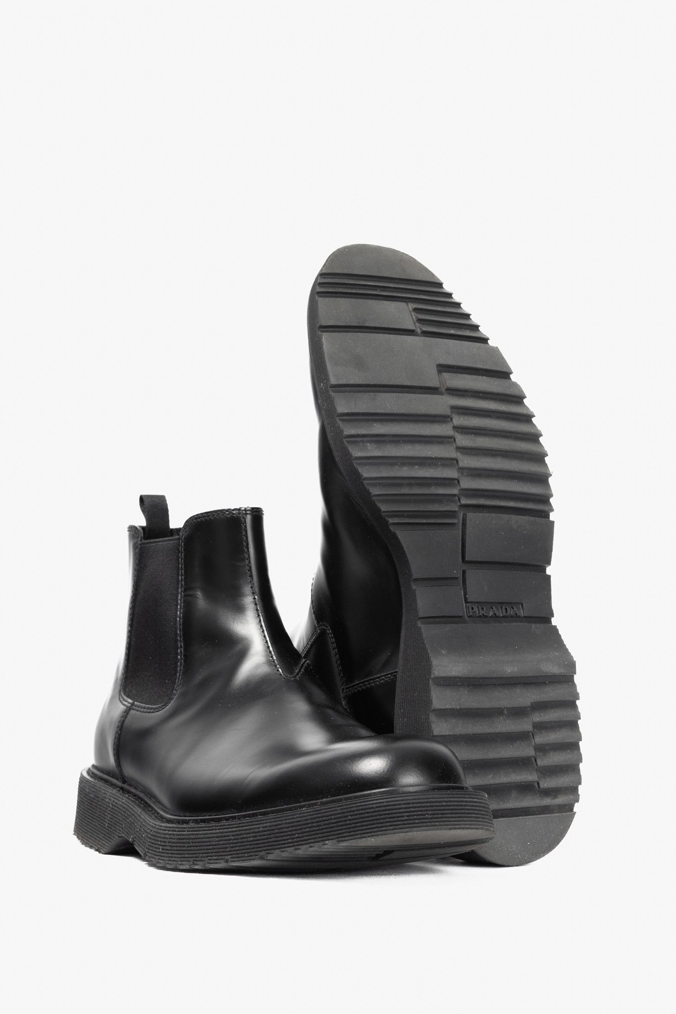Prada Prada Black Leather Chelsea Ankle Boots Size US 9 / EU 42 - 4 Thumbnail