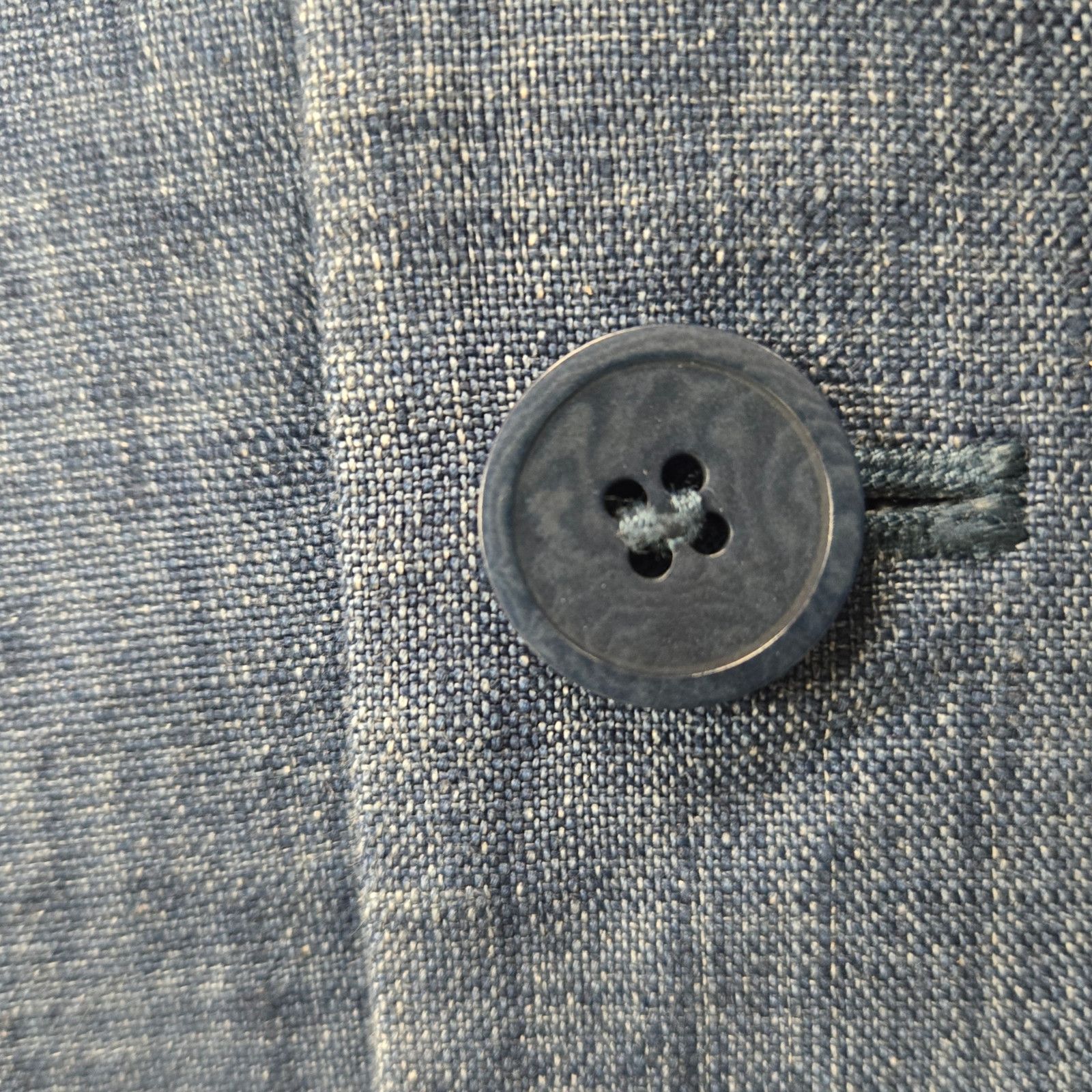 Jones New York Vintage Dark Chambray Linen Blazer Size 14P Size XL / US 12-14 / IT 48-50 - 3 Thumbnail