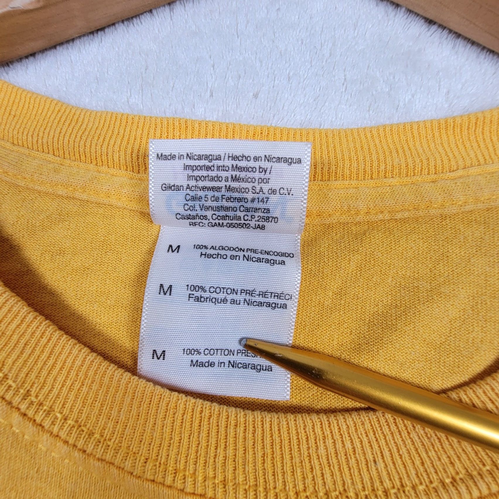 Gildan VINTAGE Gildan T-Shirt Yellow M Mens 90s Rat On Bike Graffiti Embroidered Logo Crew Neck Short Sleeve Cotton Blend Shirt Size US M / EU 48-50 / 2 - 4 Thumbnail