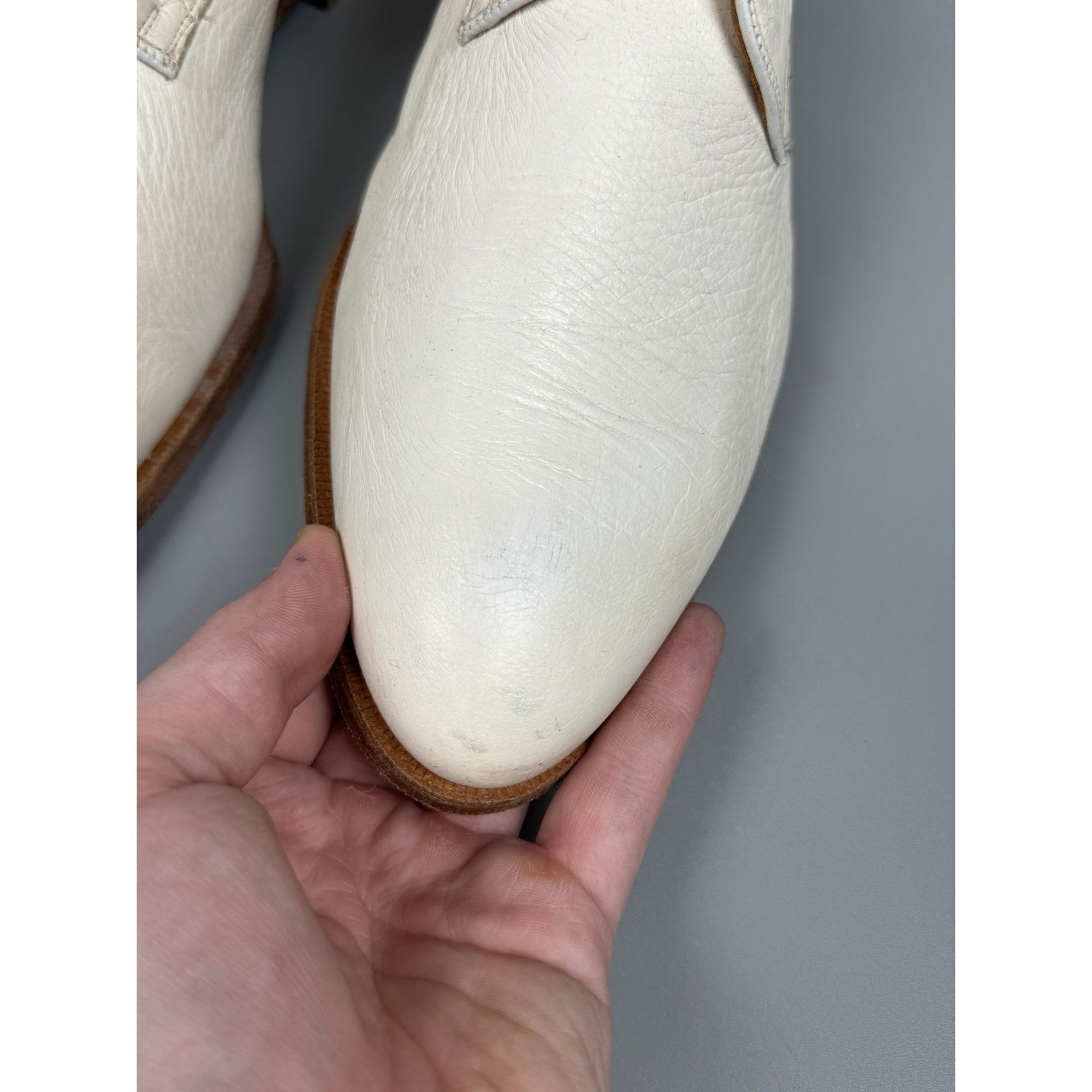 Church's Church’s White Leather Derby Shoes (Y1170) Size US 10.5 / EU 43-44 - 4 Thumbnail