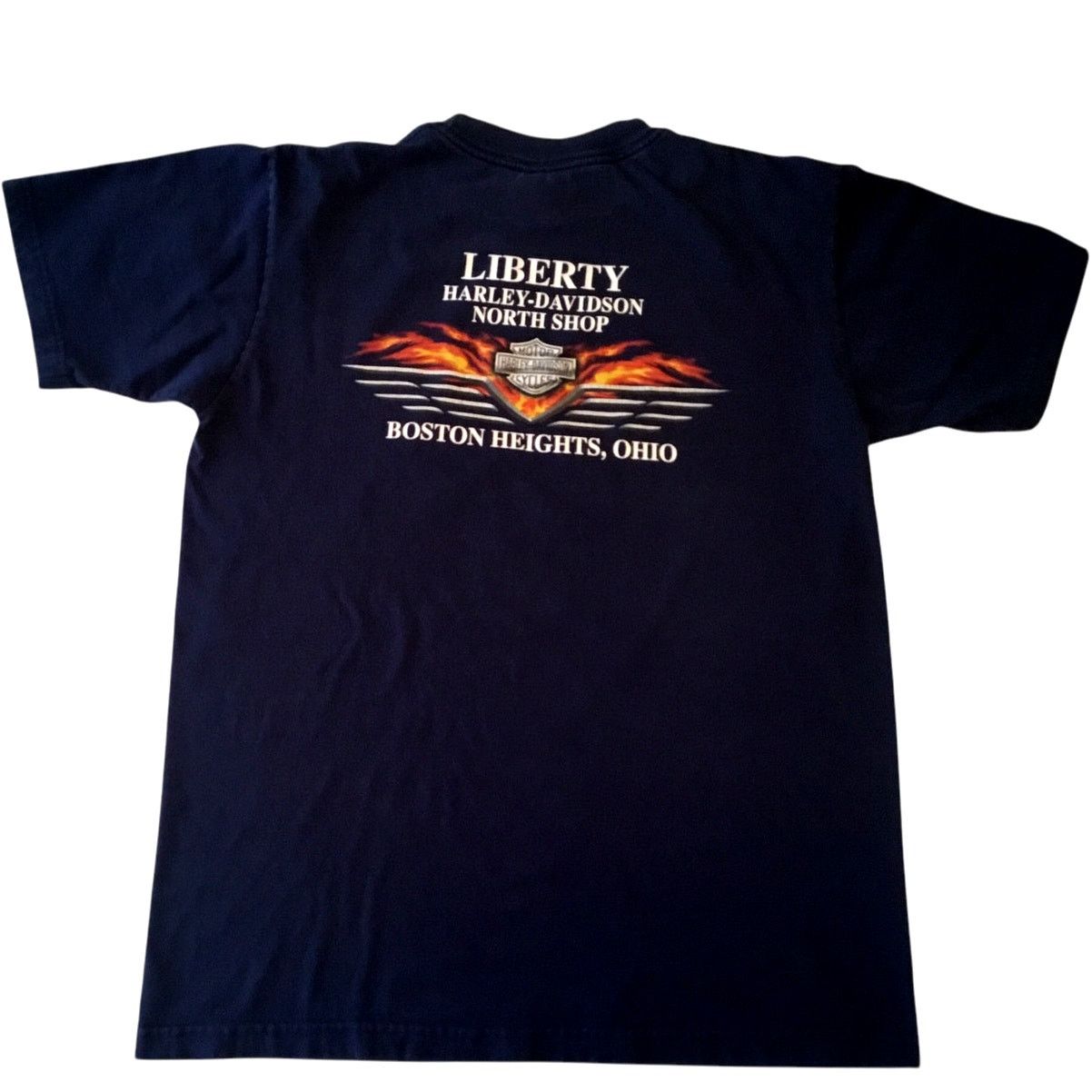 Harley Davidson Harley-Davidson T-Shirt Blue Large Liberty Boston Hts Ohio Size US L / EU 52-54 / 3 - 3 Thumbnail