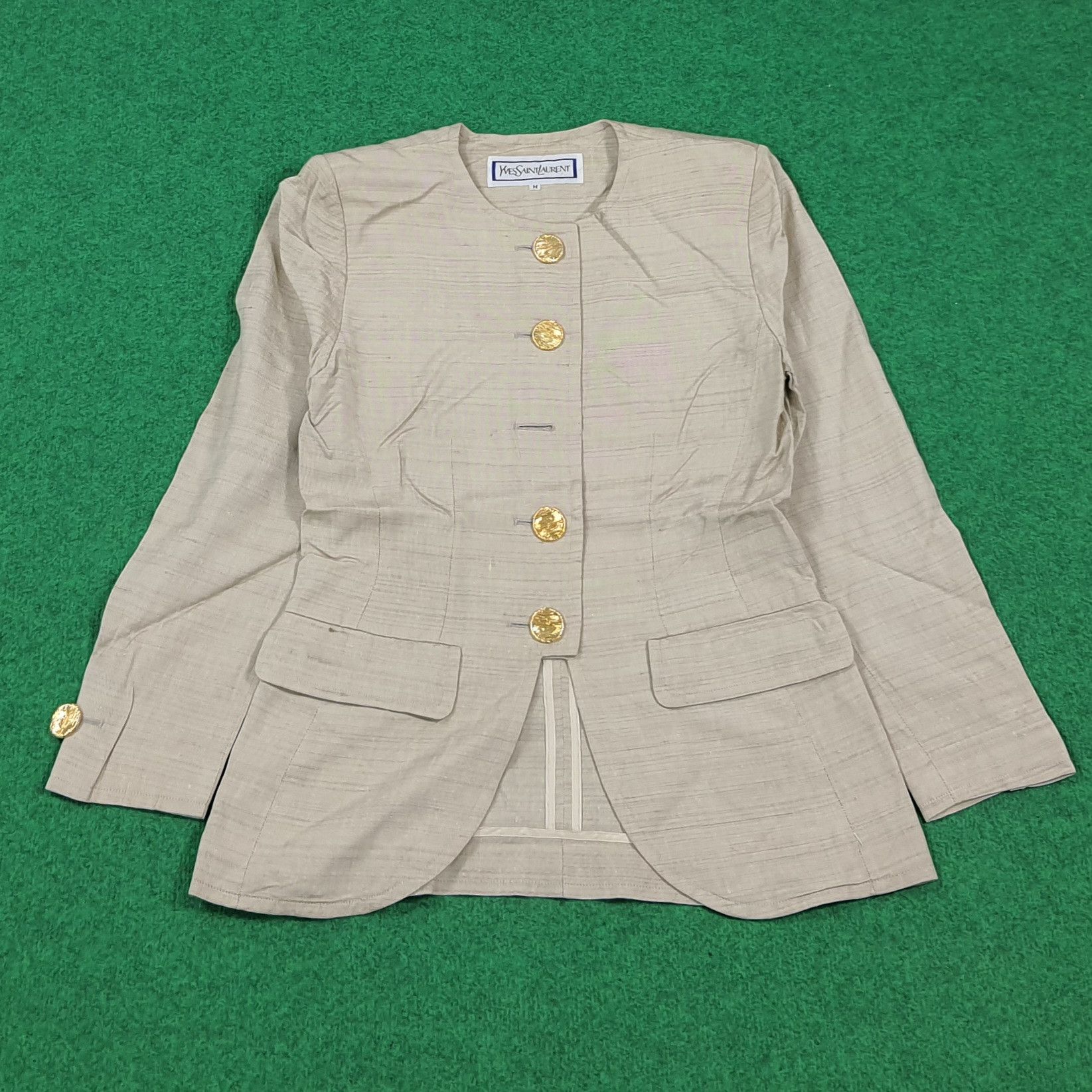 Yves Saint Laurent Vintage Yves Saint Laurent Rive Gauche Style Textured Blazer Size XS / US 0-2 / IT 36-38 - 1 Thumbnail