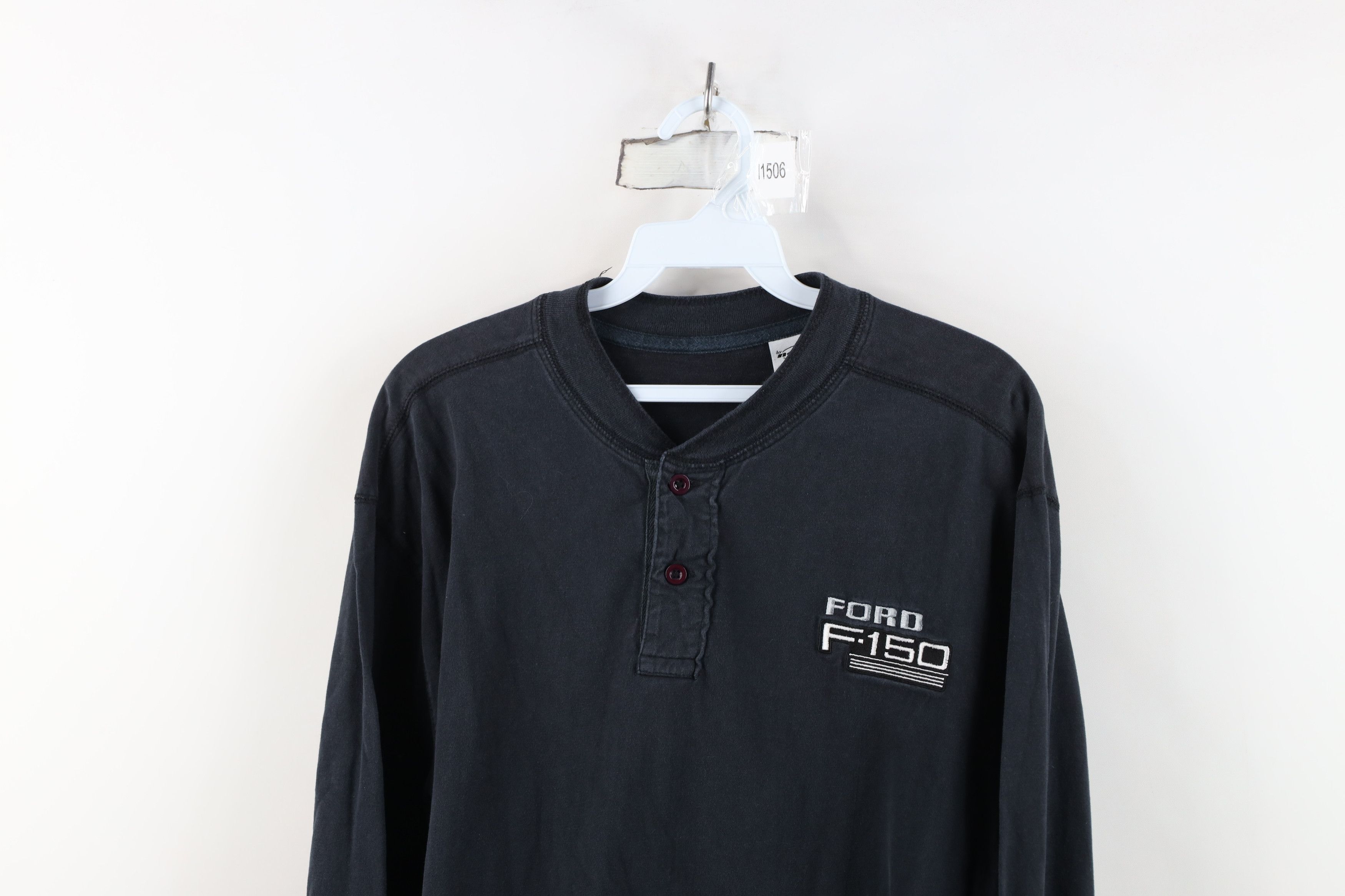 Vintage Vintage 90s Y2K Ford Motor Co Long Sleeve Henley T-Shirt Size US L / EU 52-54 / 3 - 2 Thumbnail