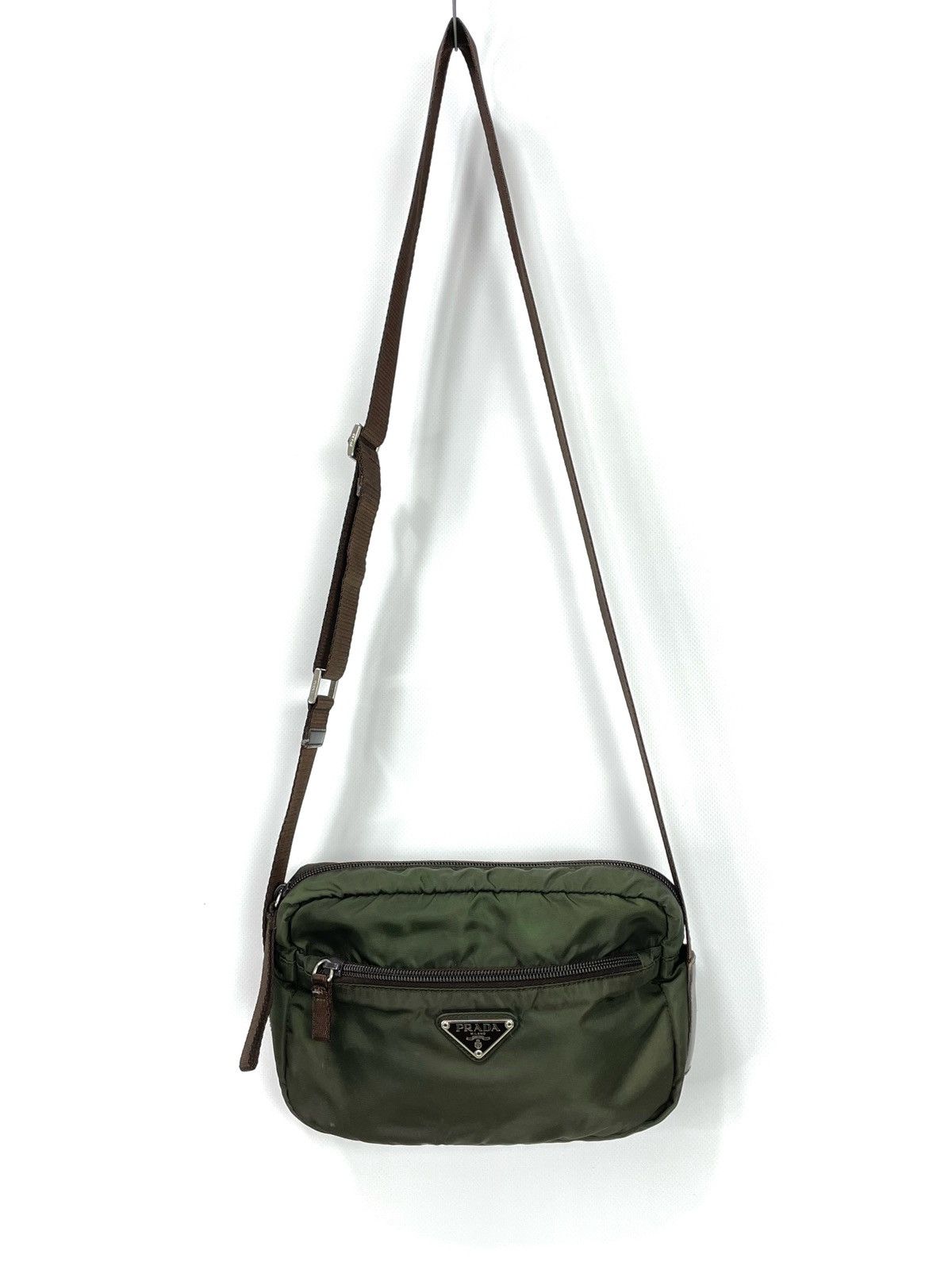 Prada Prada Milano Tessuto Nylon Crossbody Bag – Olive Green Size ONE SIZE - 6 Thumbnail