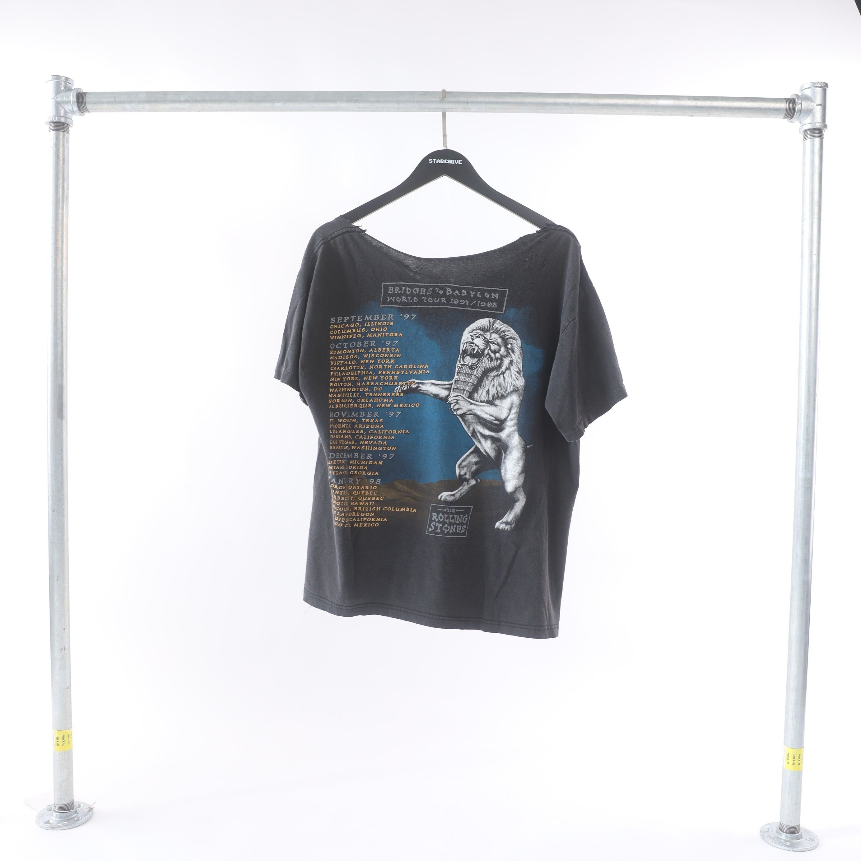 Vintage The Rolling Stones THRASHED Bridges To Babylon 1997 Size US M / EU 48-50 / 2 - 2 Thumbnail