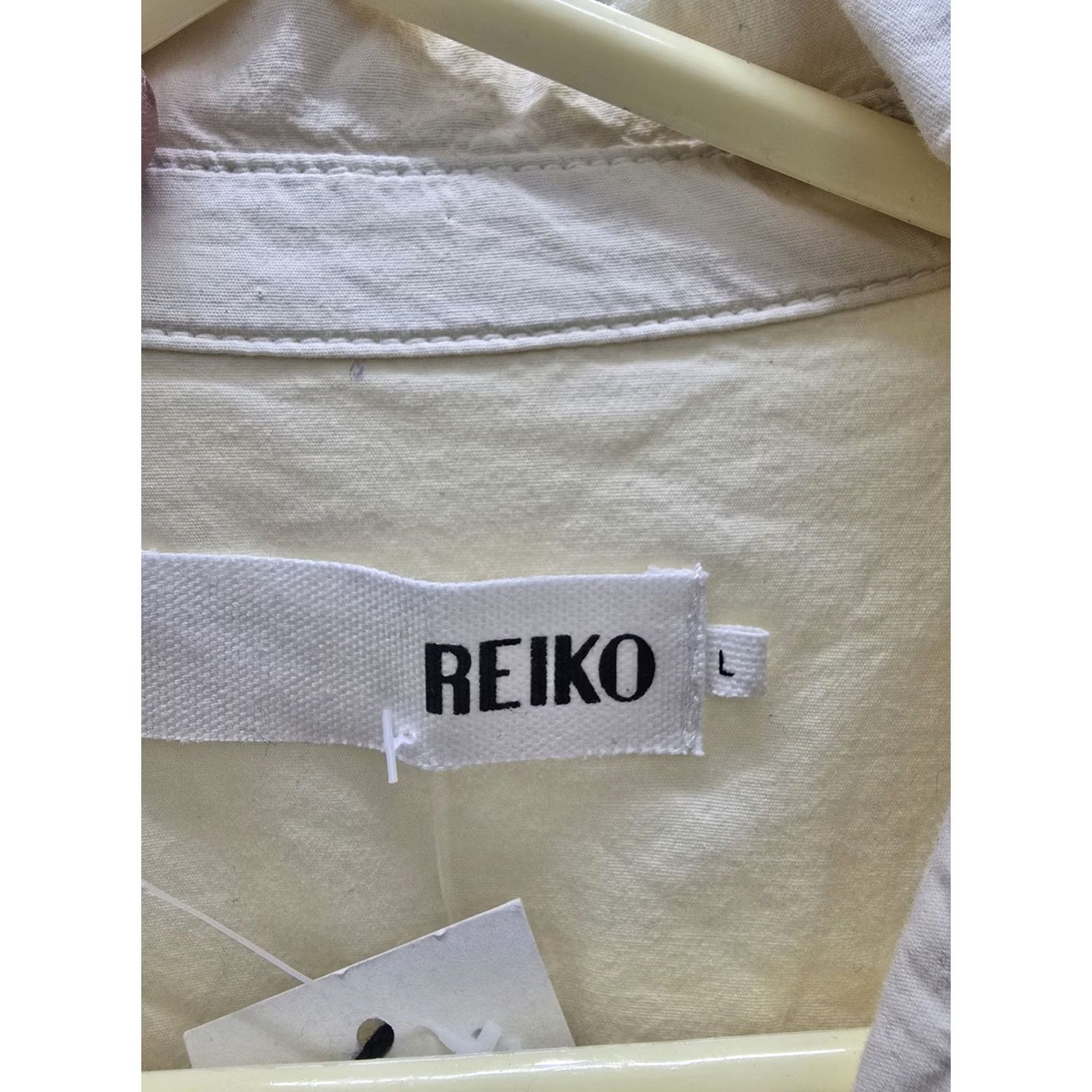 Vintage Reiko Women's White Cotton Coveralls Jumpsuit L Size 36" / US 14 / IT 50 - 4 Thumbnail