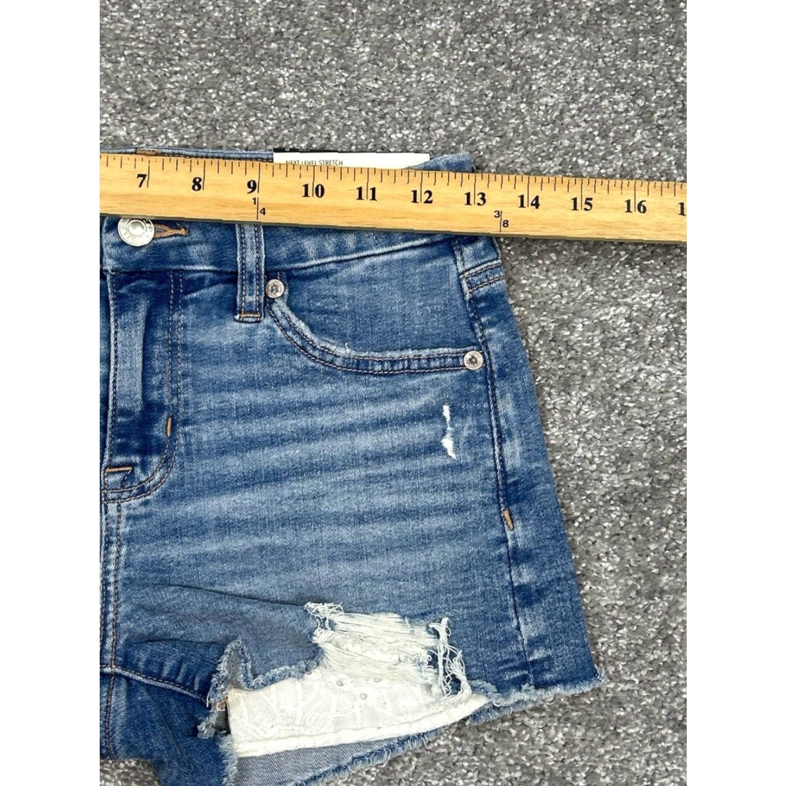 American Eagle Outfitters American Eagle Outfitters Curvy High Rise Shorts Womens 0 Blue Distressed New Size 25" / US 0 / IT 36 - 5 Thumbnail