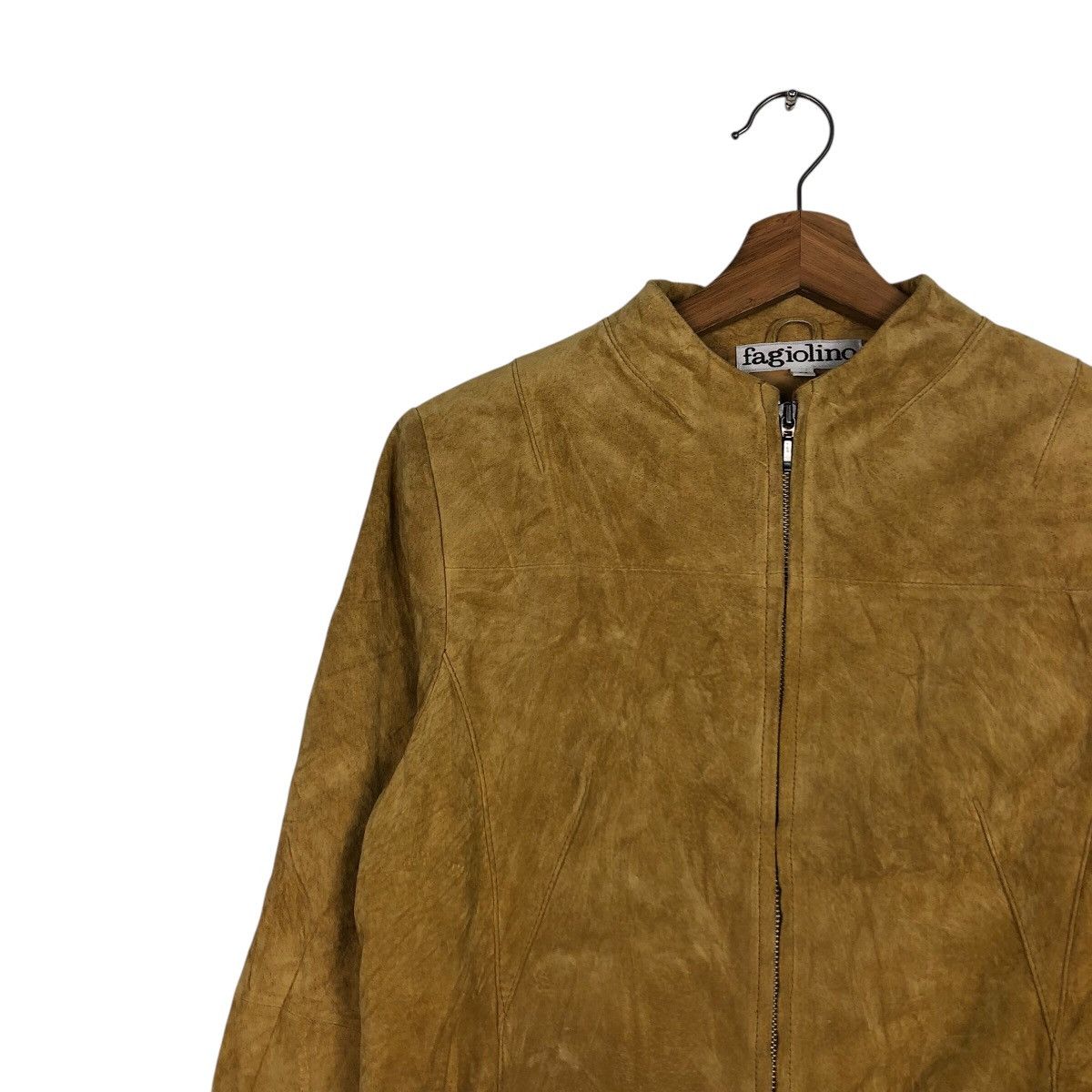 Japanese Brand 📌Cropped Suede Leather Jacket Fagiolino Issey Miyake Size US M / EU 48-50 / 2 - 8 Thumbnail