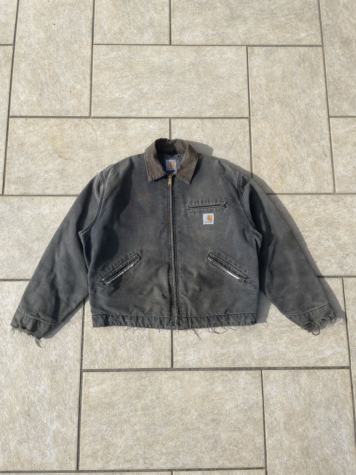 Vintage J97 BLK sunfaded Carhartt Detroit jacket | Grailed