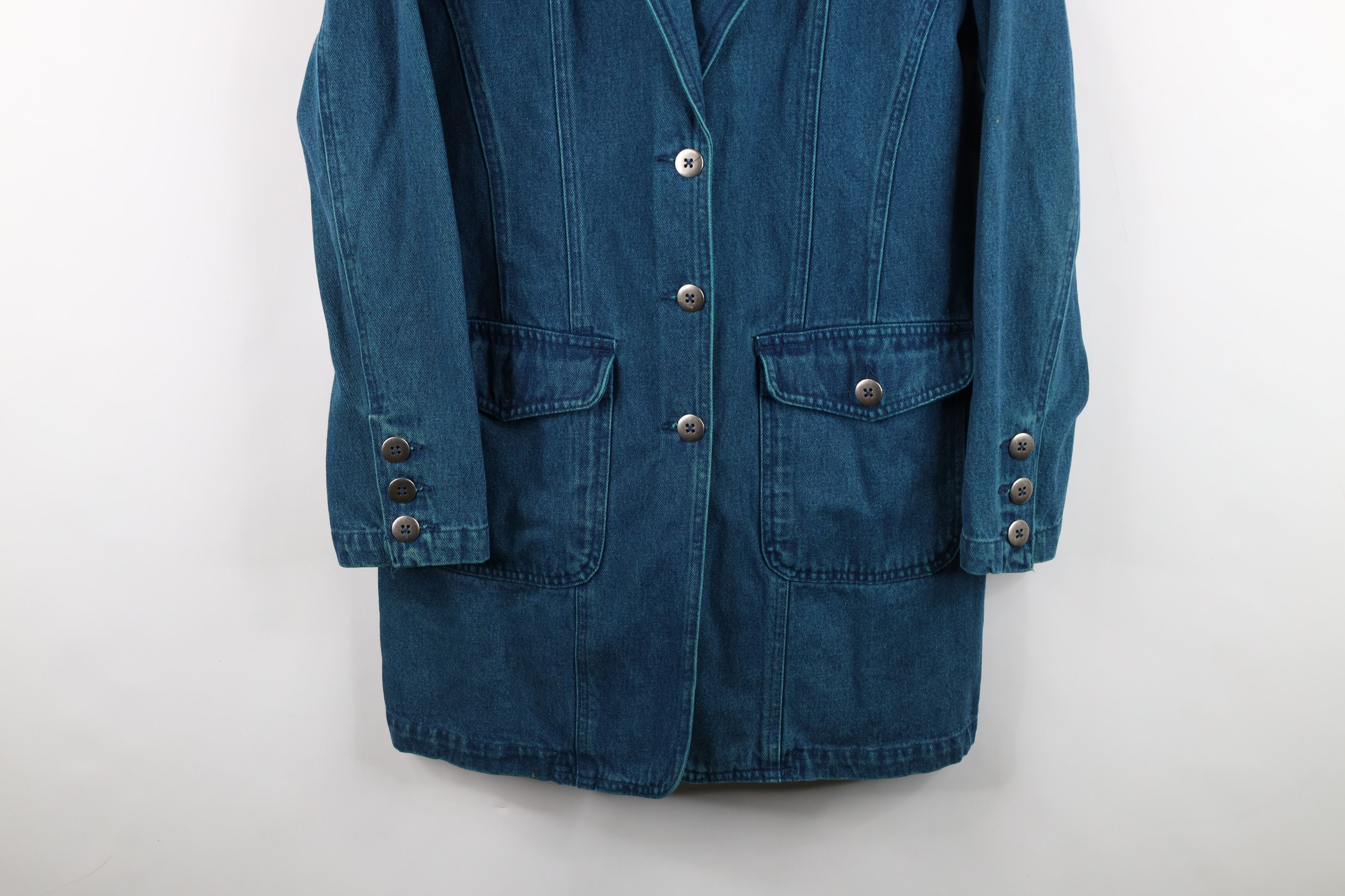 Vintage Vintage 90s Streetwear Stonewashed Denim Jean Blazer Jacket Size M / US 6-8 / IT 42-44 - 3 Thumbnail